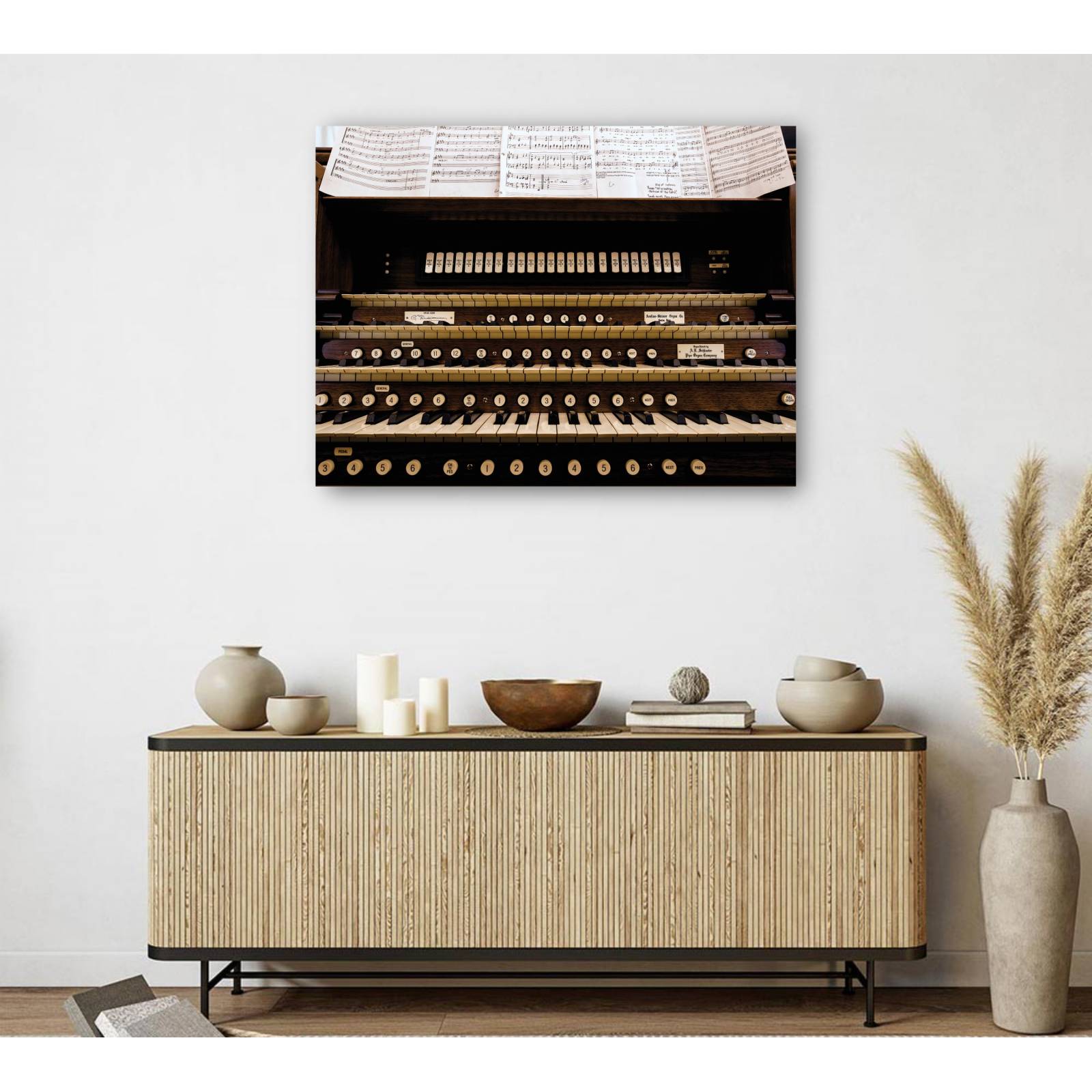 Cuadro Decorativo   Consola de organo de tubos 142 cm x 107 cm