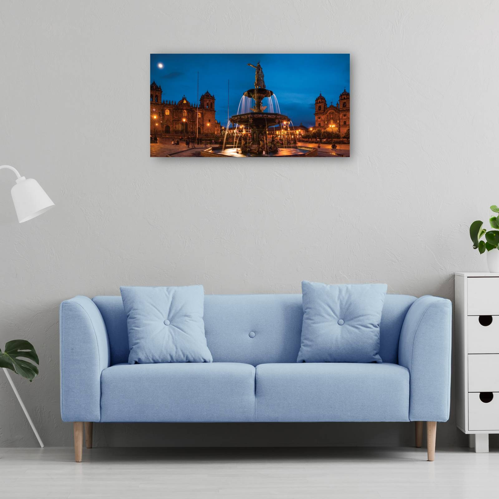 Cuadro Decorativo Fuente en La Cetedral 127 cm x 66 cm