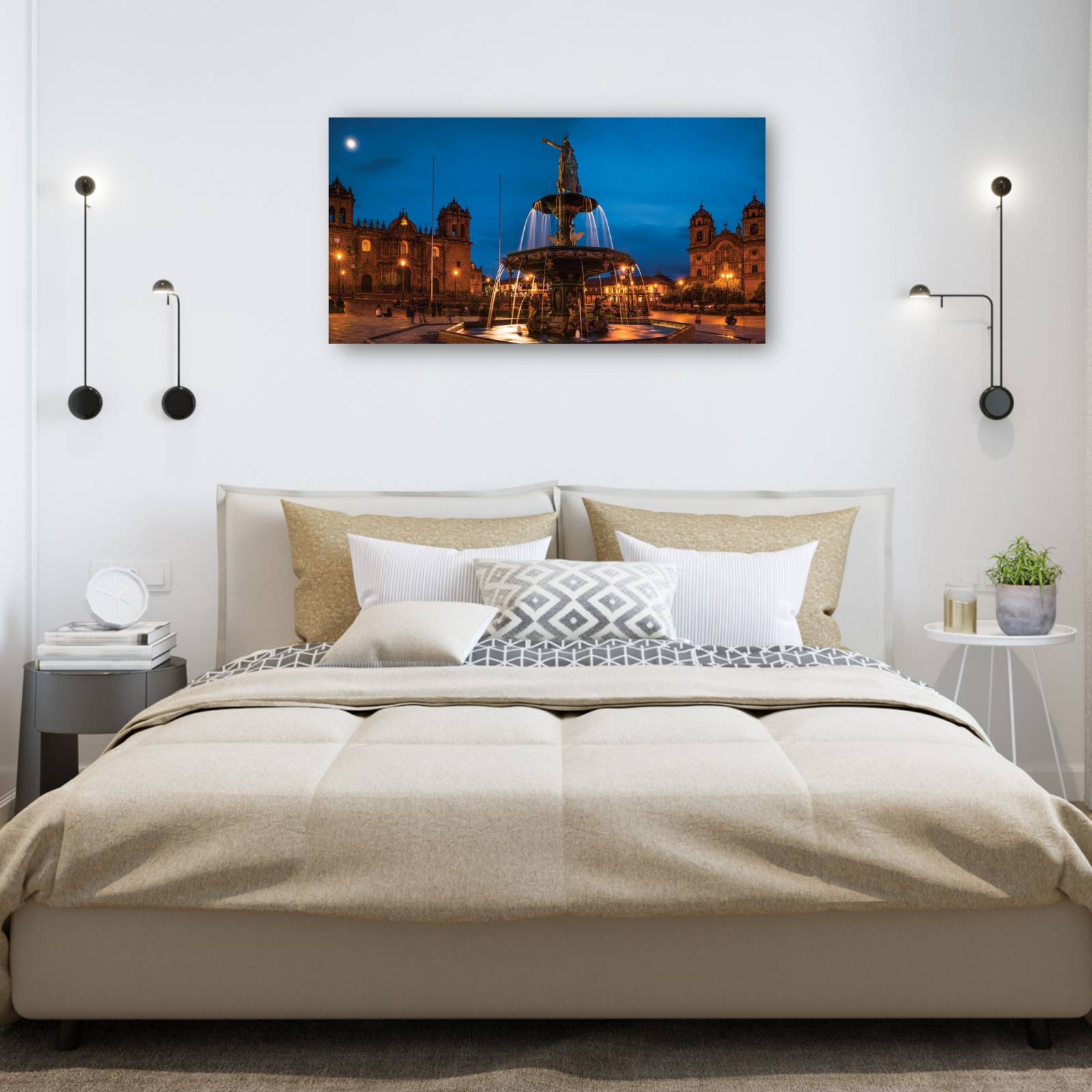 Cuadro Decorativo Fuente en La Cetedral 127 cm x 66 cm
