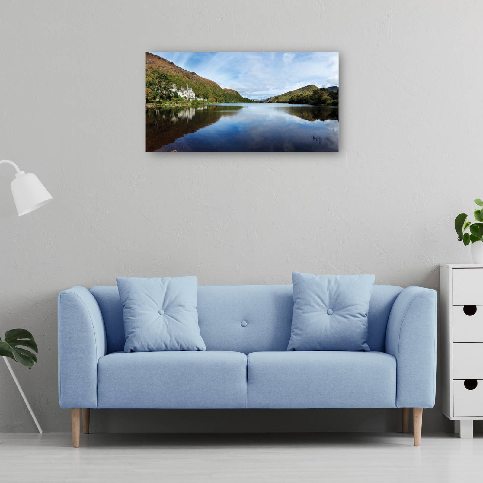 Cuadro Decorativo   Abadia de Kylemore en Irlanda 127 cm x 66 cm