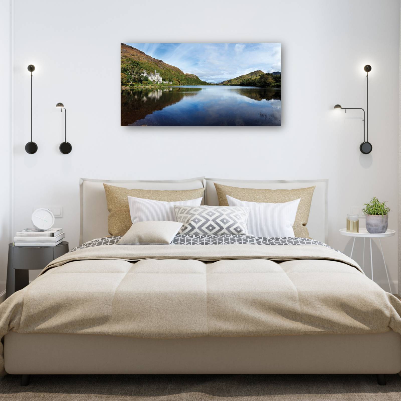 Cuadro Decorativo   Abadia de Kylemore en Irlanda 127 cm x 66 cm