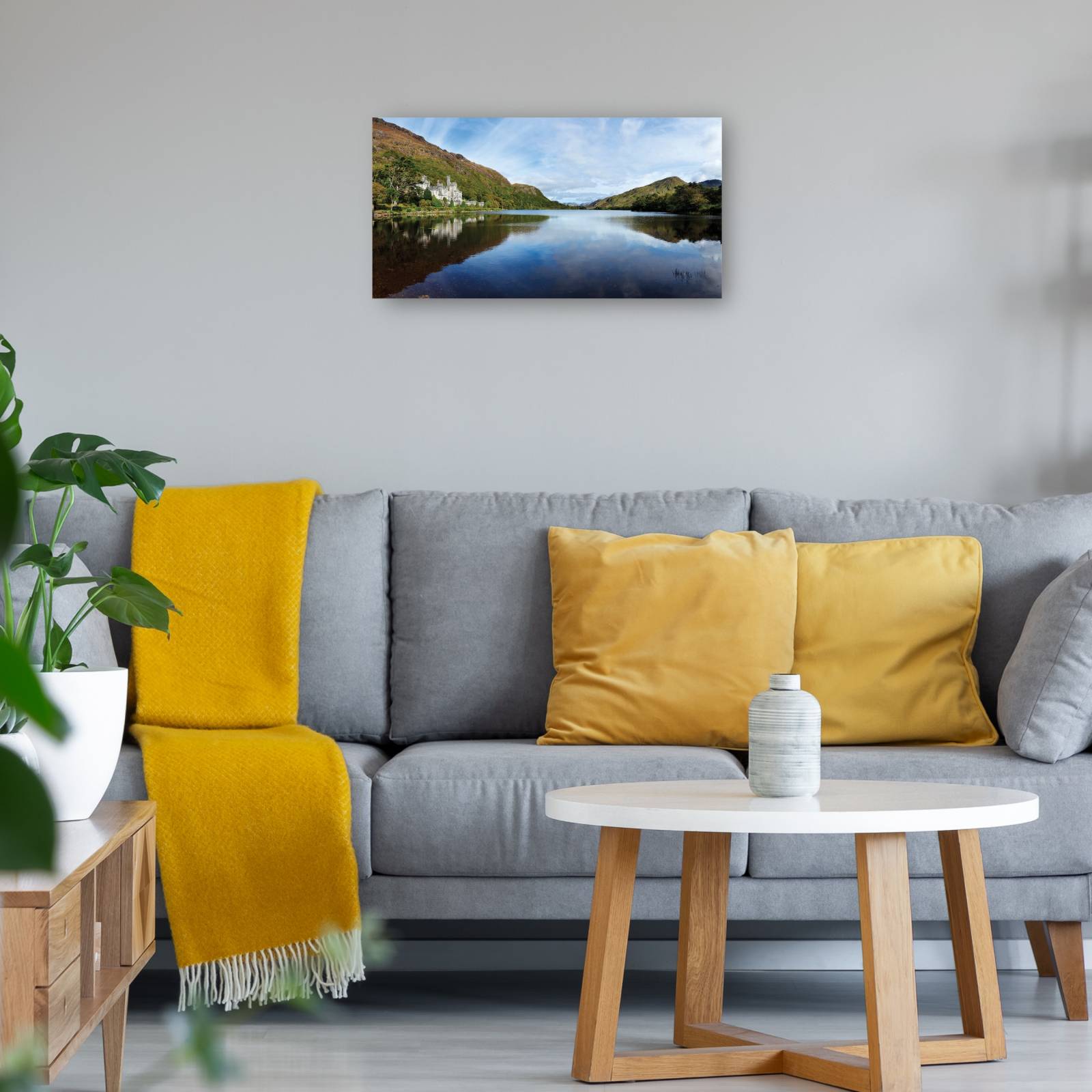 Cuadro Decorativo   Abadia de Kylemore en Irlanda 142 cm x 74 cm