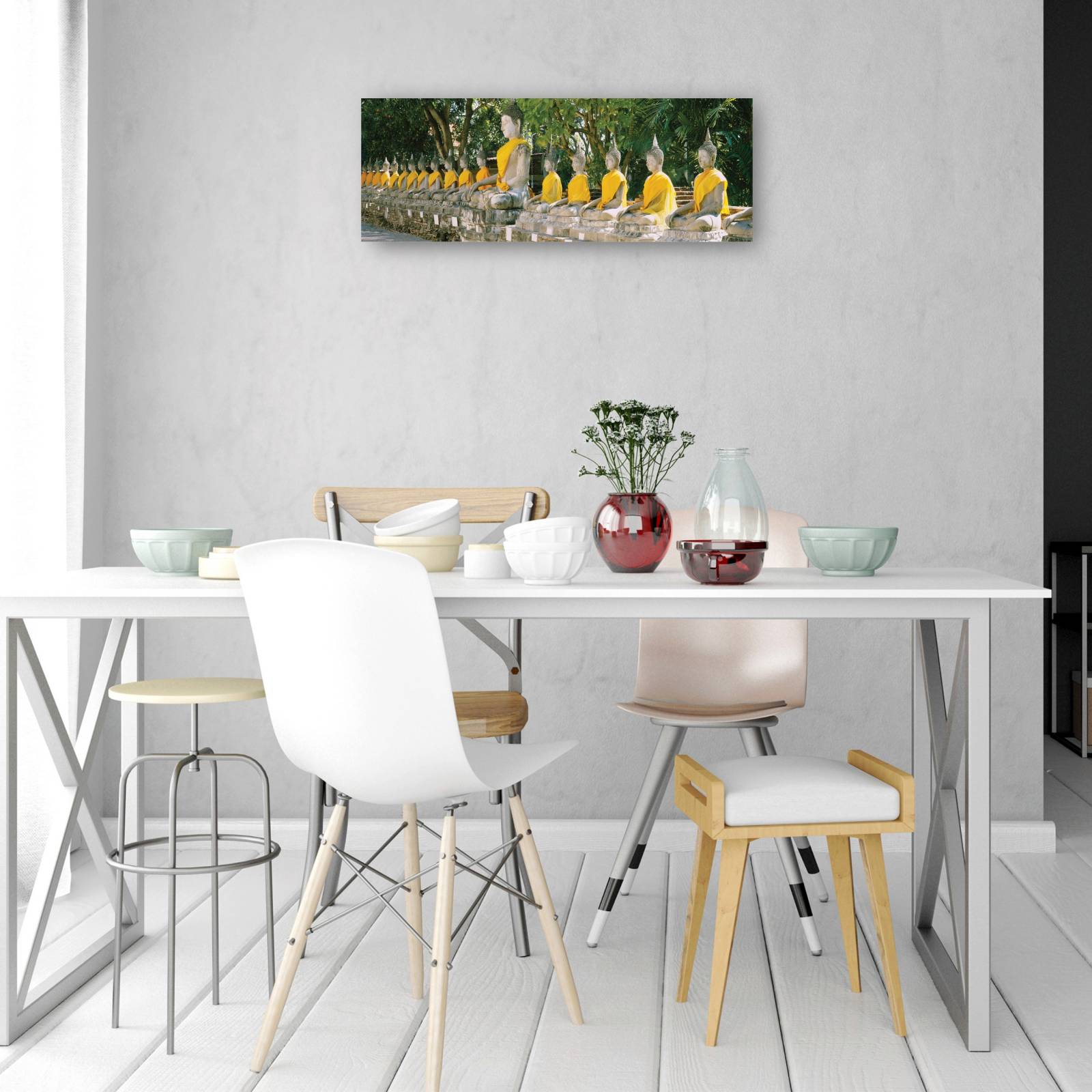 Cuadro Decorativo   Budas tailandeses 127 cm x 46 cm