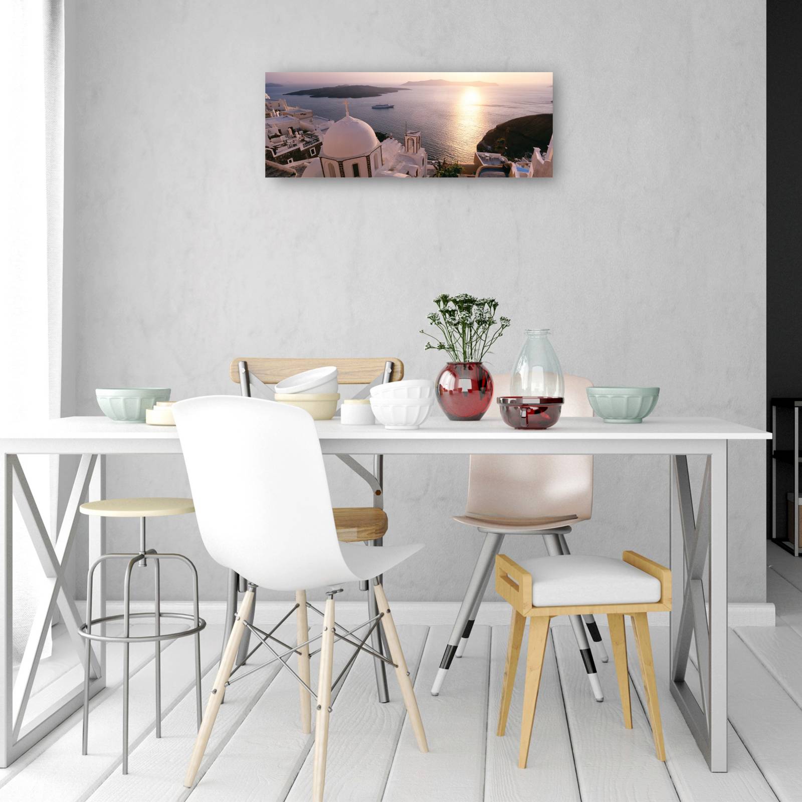 Cuadro Decorativo Mirador de Santorini 127 cm x 46 cm