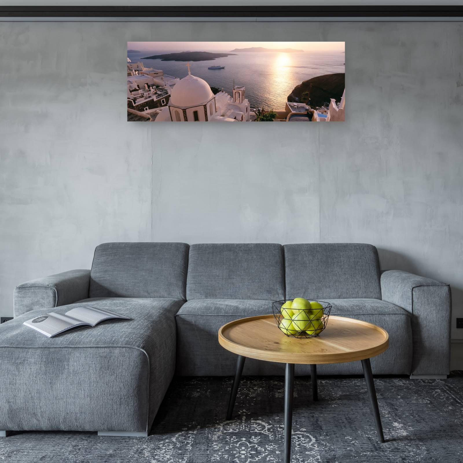 Cuadro Decorativo Mirador de Santorini 127 cm x 46 cm