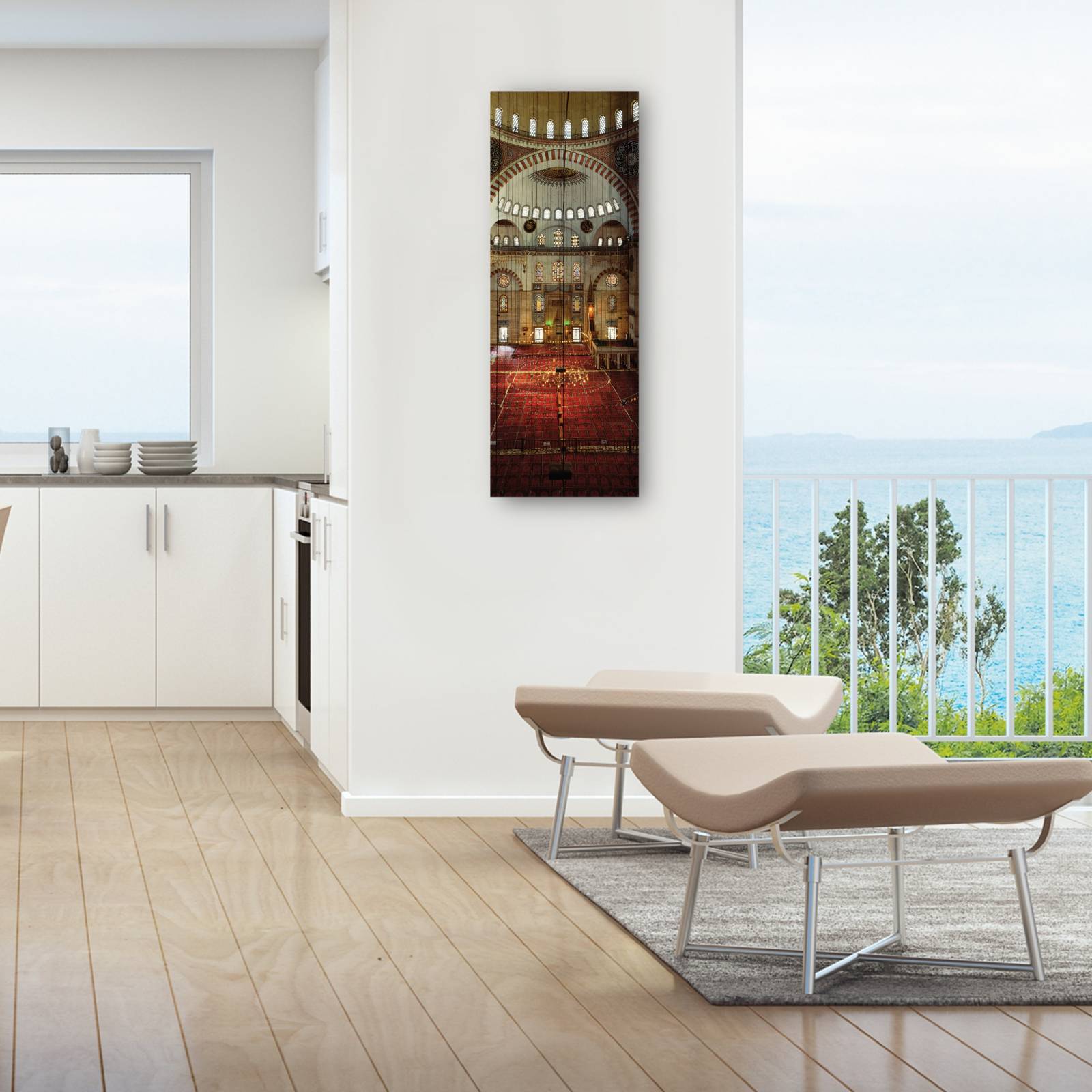 Cuadro Decorativo   Interior de la Mezquita de Süleymaniye 36 cm x 97 cm