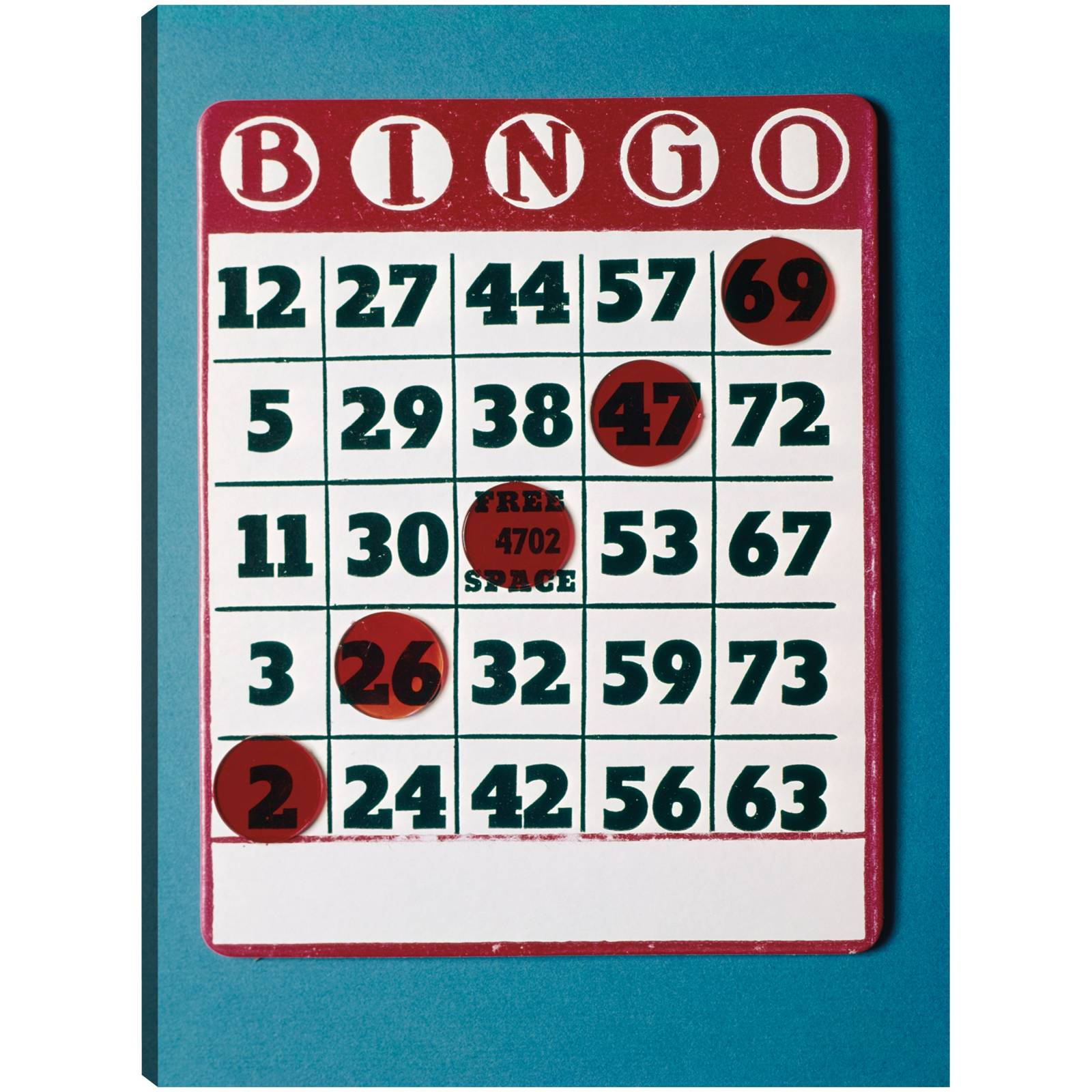 Cuadro Decorativo   Tarjeta de bingo ganadora 81 cm x 109 cm