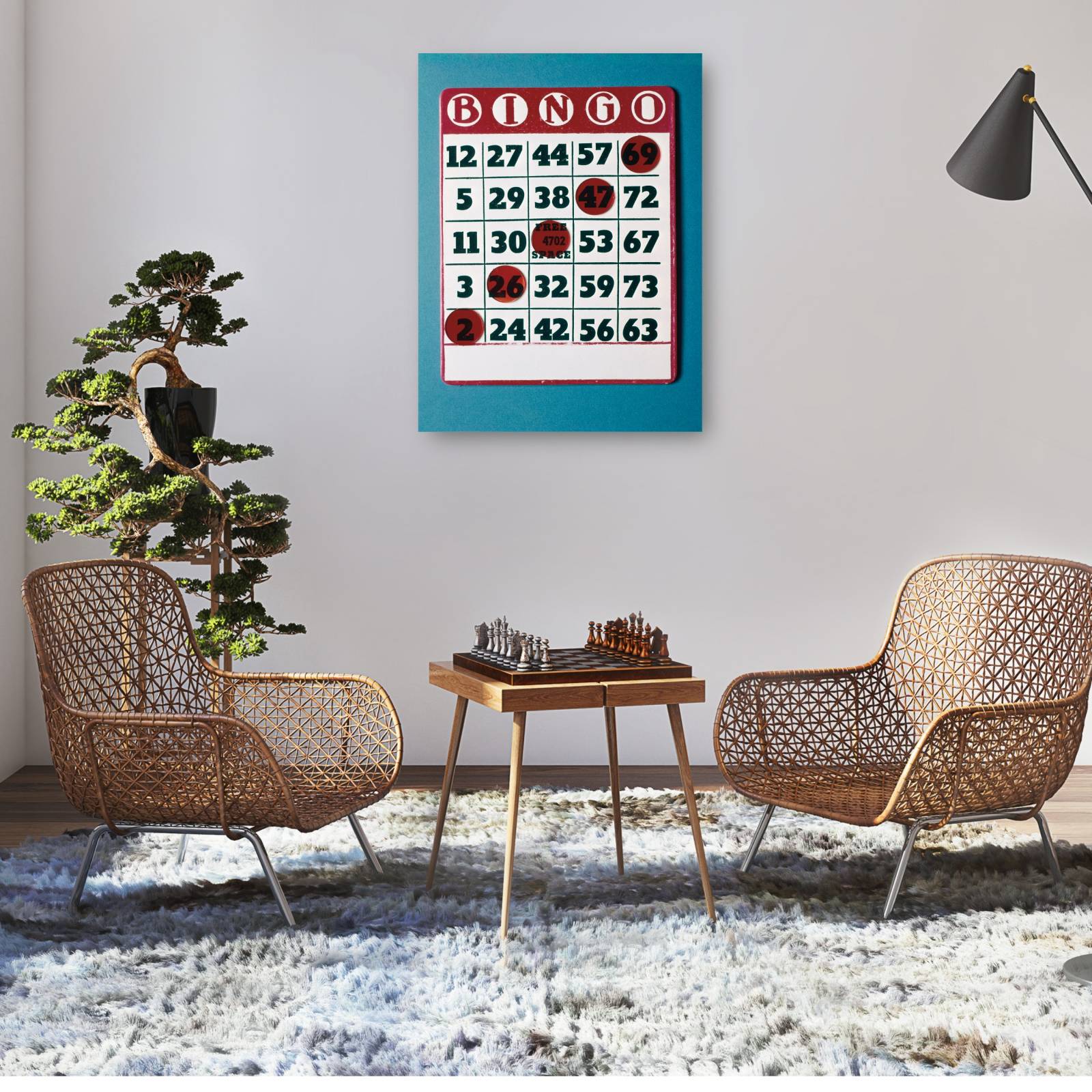 Cuadro Decorativo   Tarjeta de bingo ganadora 81 cm x 109 cm