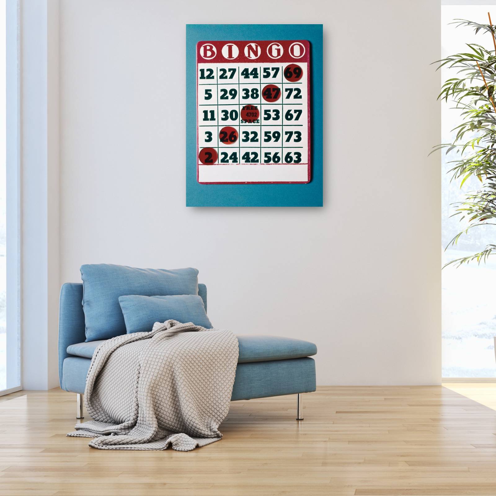 Cuadro Decorativo   Tarjeta de bingo ganadora 89 cm x 117 cm
