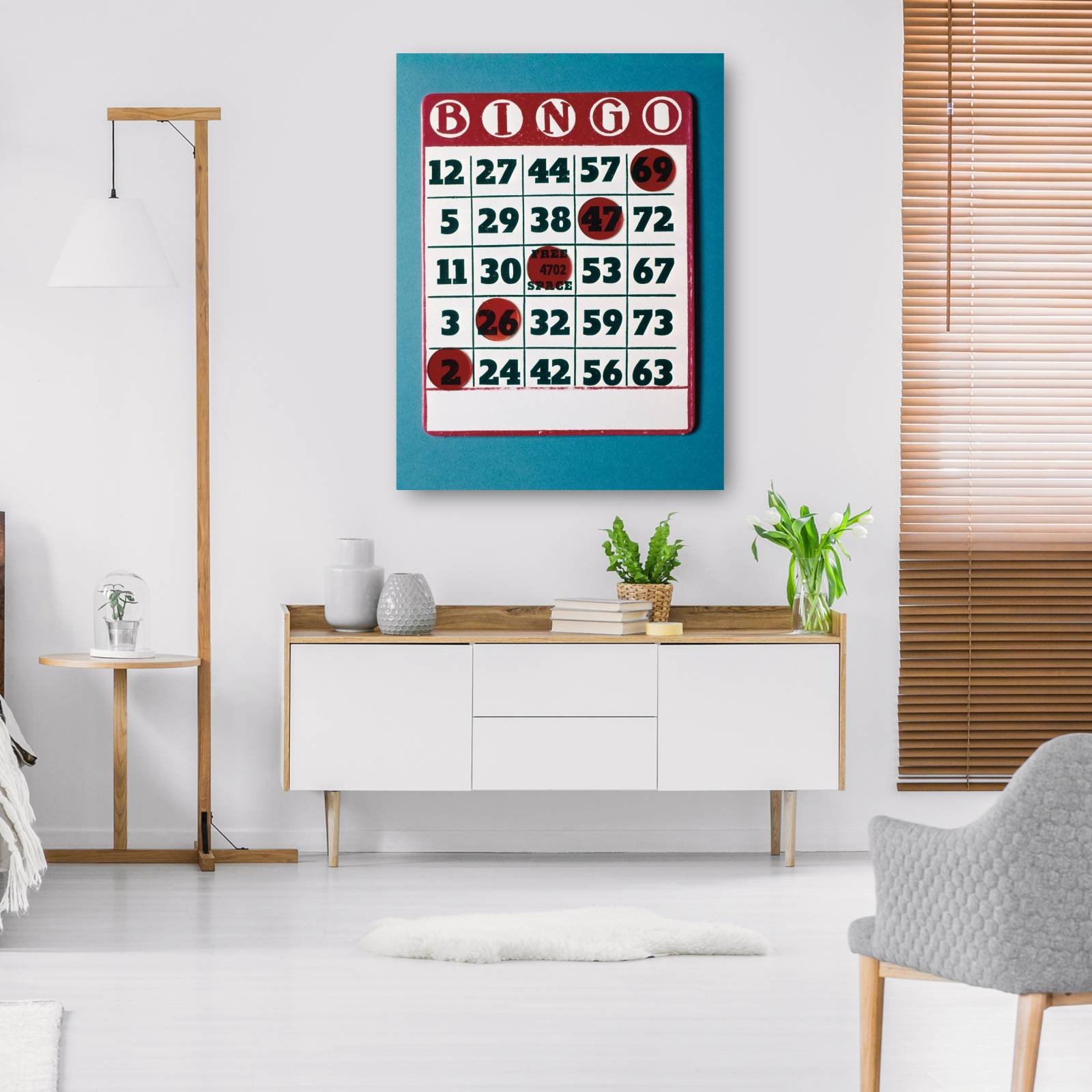 Cuadro Decorativo   Tarjeta de bingo ganadora 89 cm x 117 cm