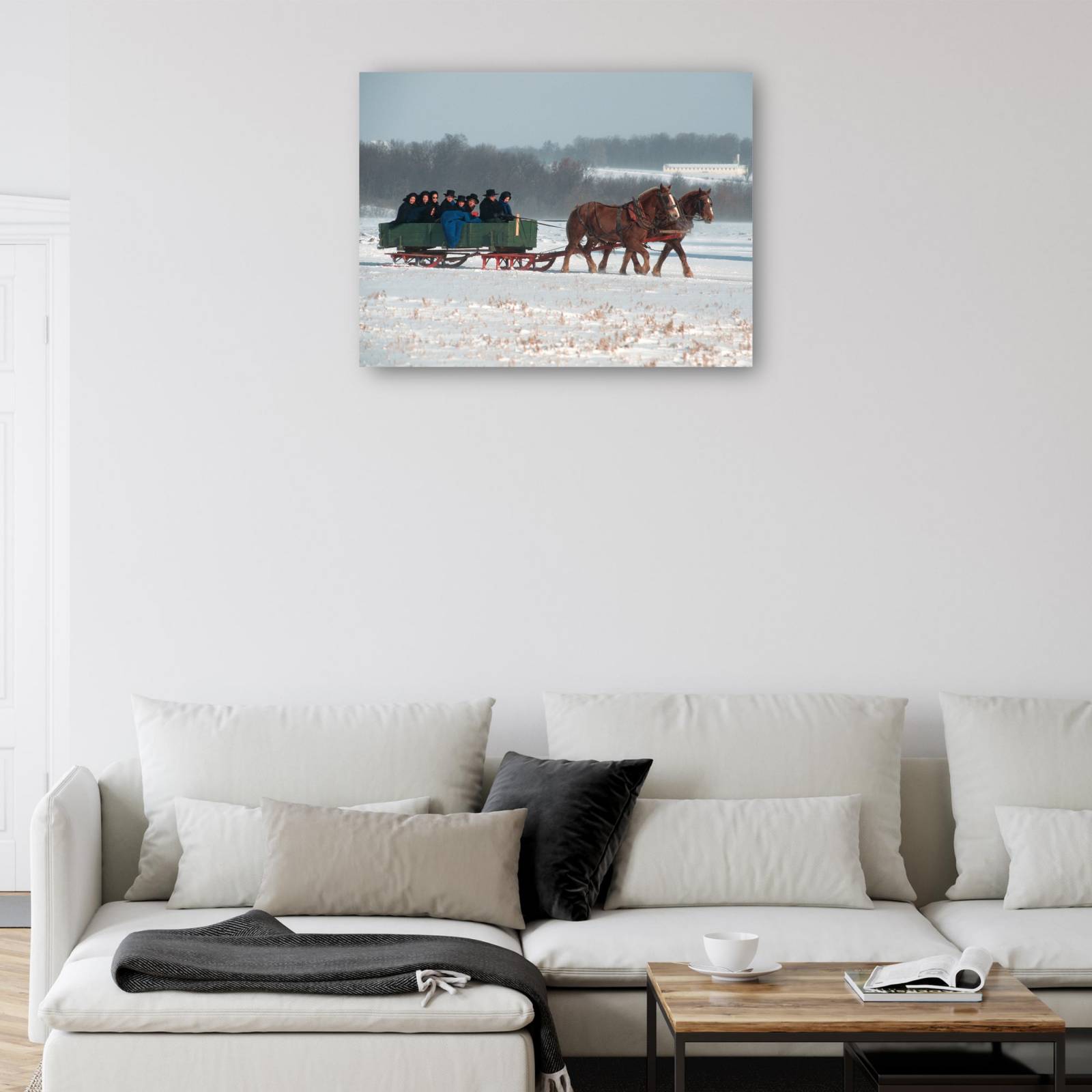 Cuadro Decorativo   Vagon de la familia Amish 81 cm x 61 cm