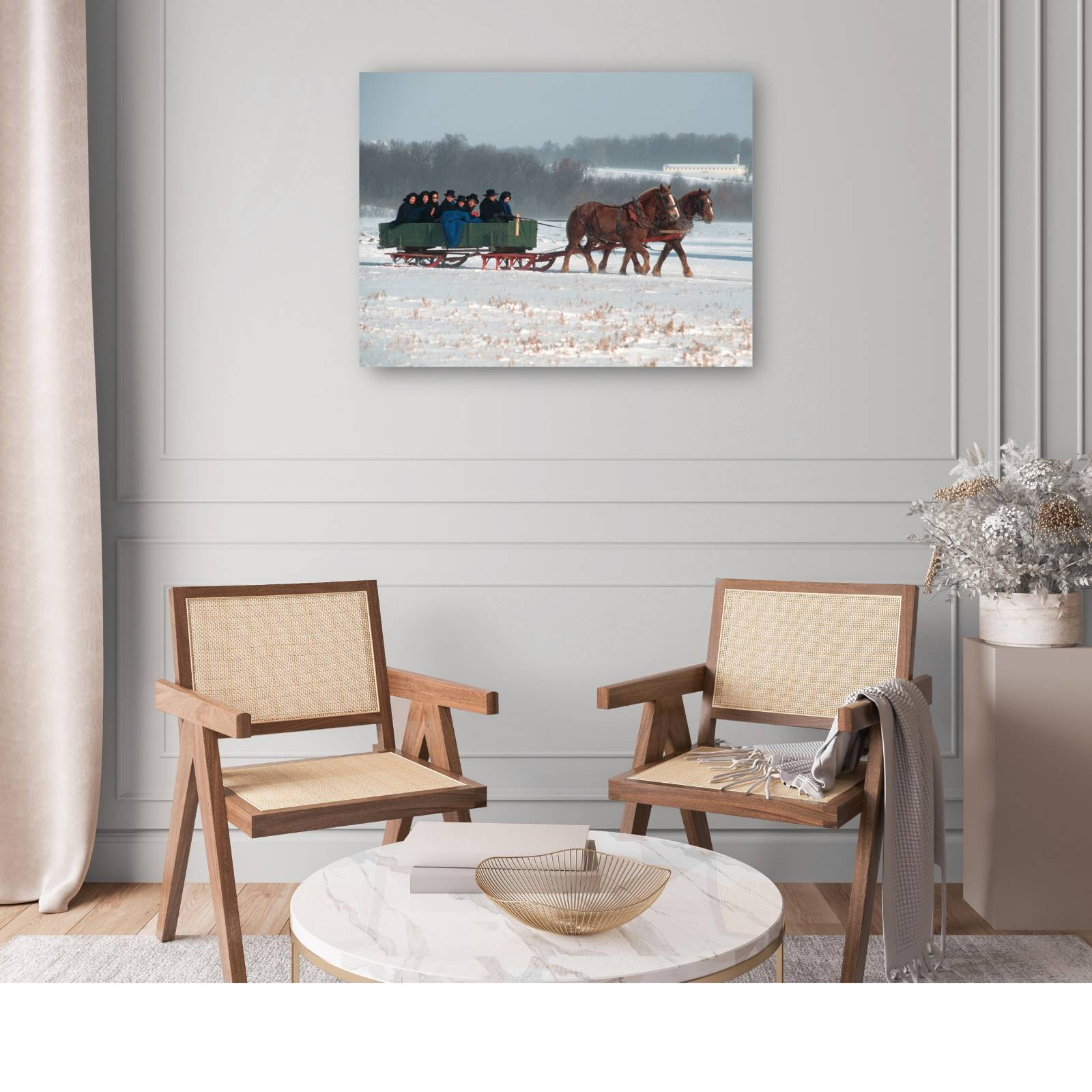 Cuadro Decorativo   Vagon de la familia Amish 117 cm x 89 cm