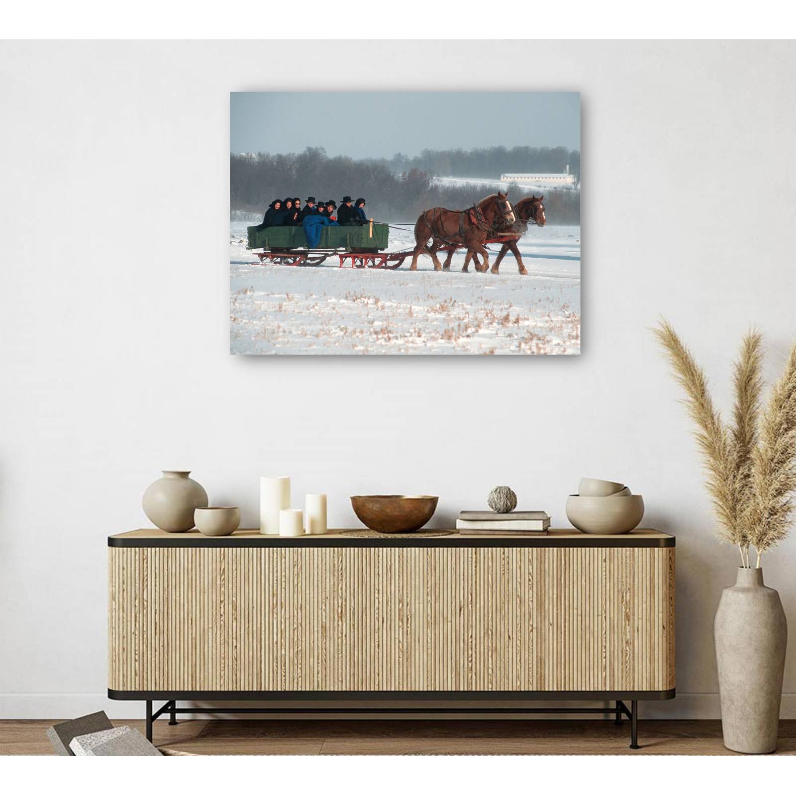 Cuadro Decorativo   Vagon de la familia Amish 117 cm x 89 cm