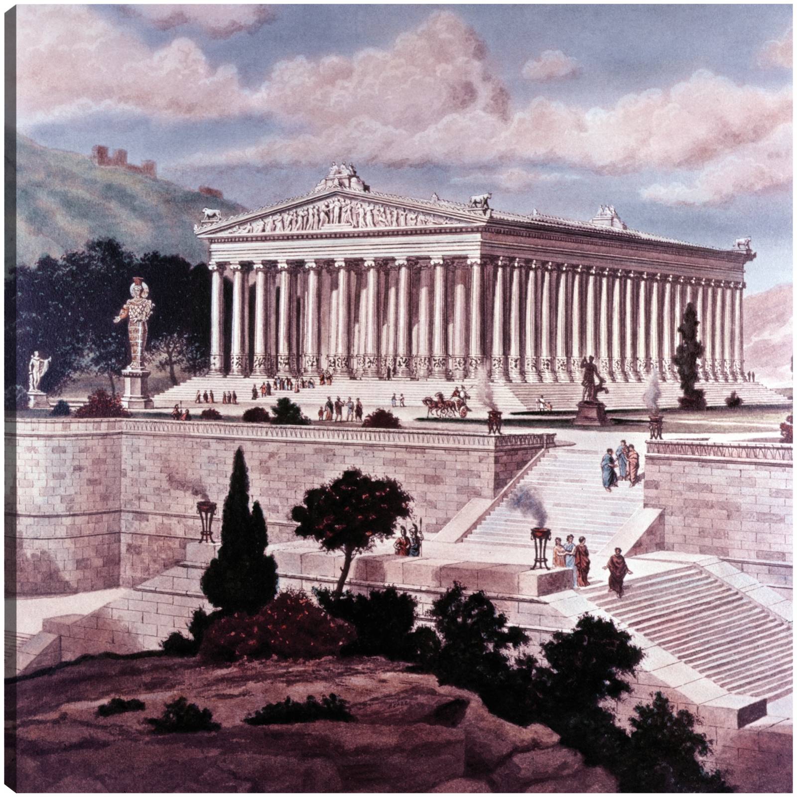 Cuadro Decorativo   Templo de las Siete Maravillas 94 cm x 94 cm