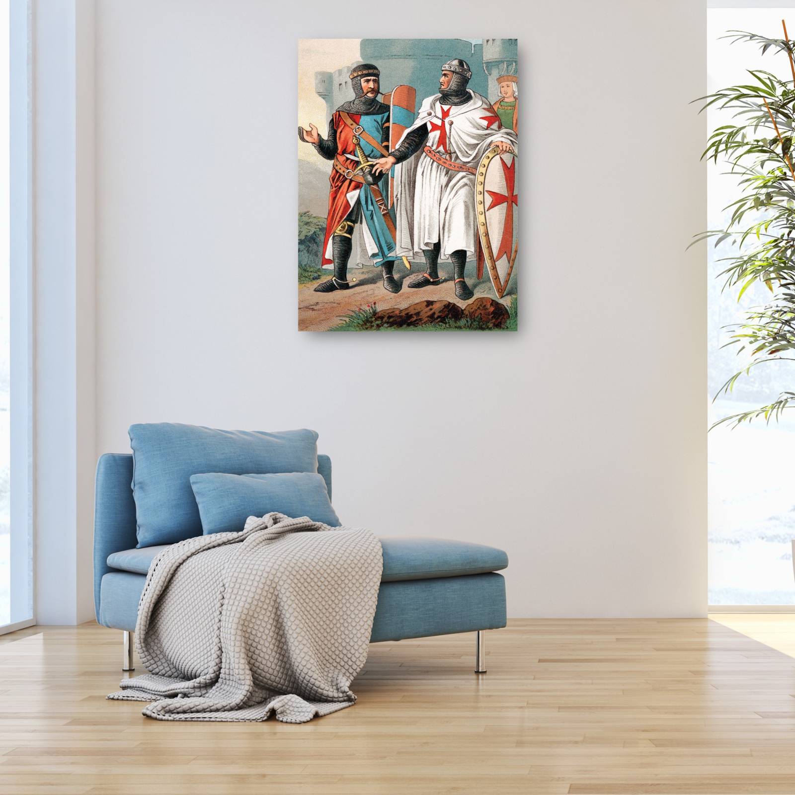Cuadro Decorativo   Caballeros medievales 89 cm x 117 cm