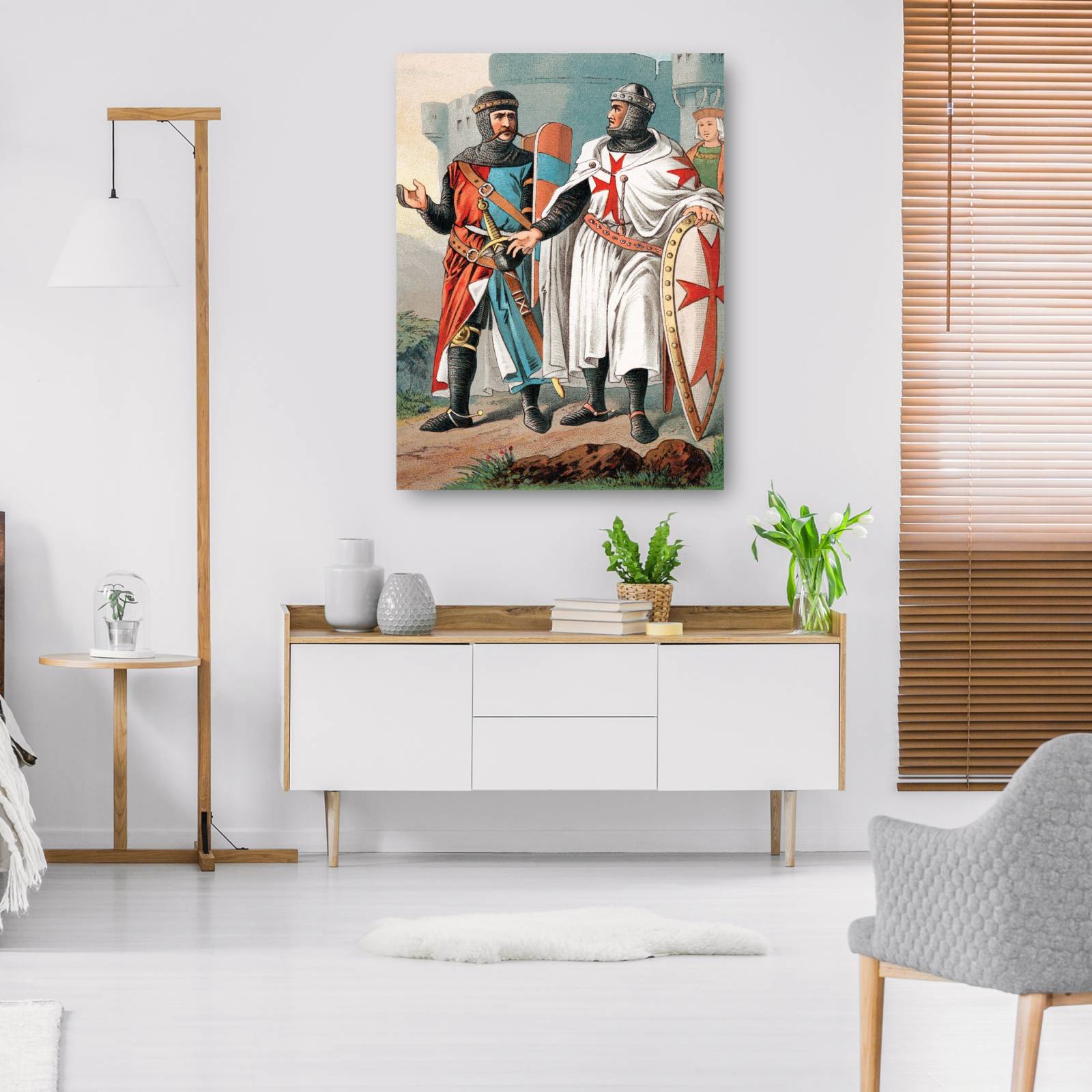 Cuadro Decorativo   Caballeros medievales 89 cm x 117 cm