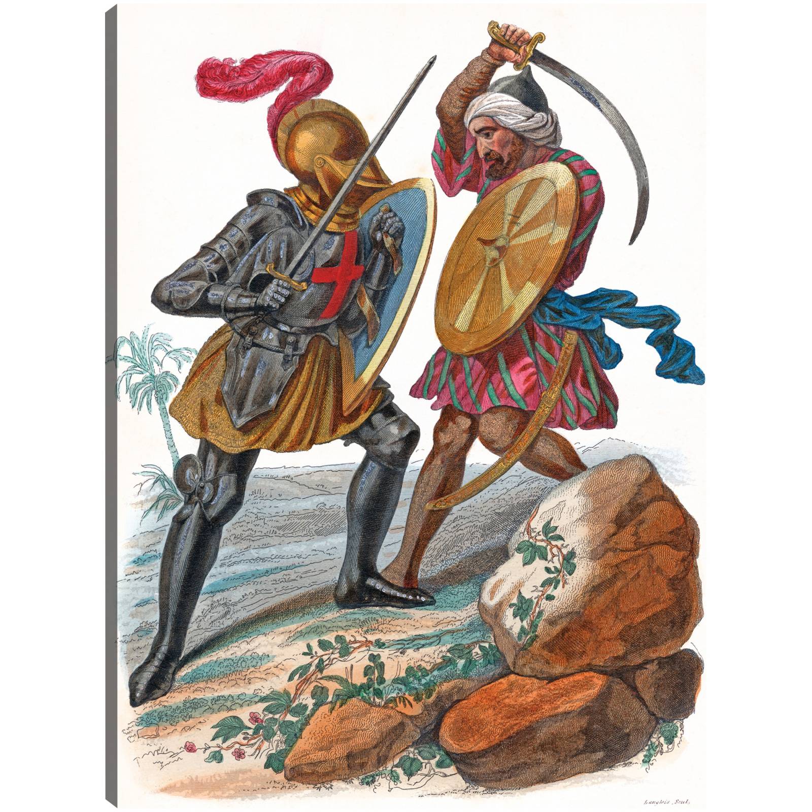 Cuadro Decorativo   Guerreros cruzados 81 cm x 109 cm