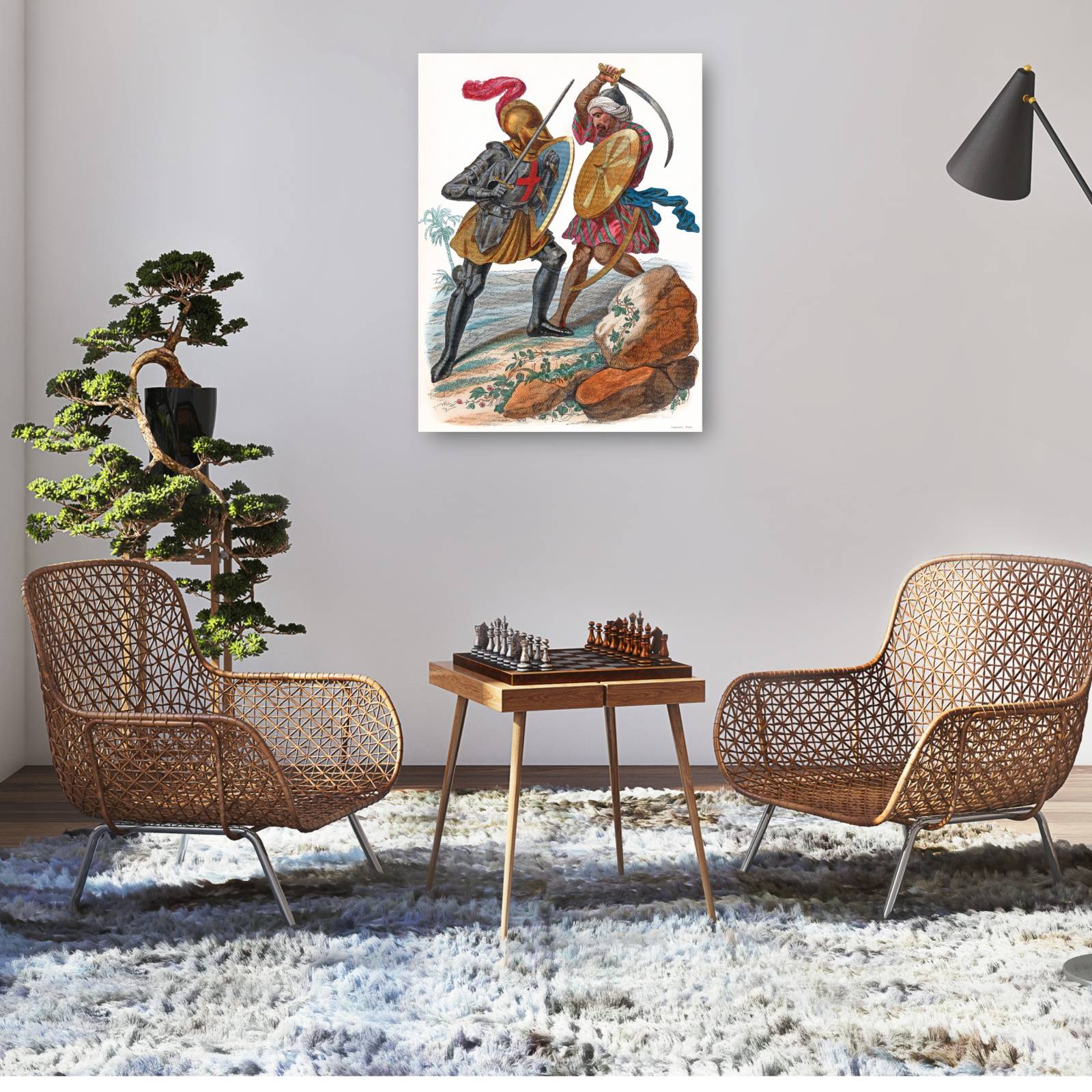 Cuadro Decorativo   Guerreros cruzados 81 cm x 109 cm