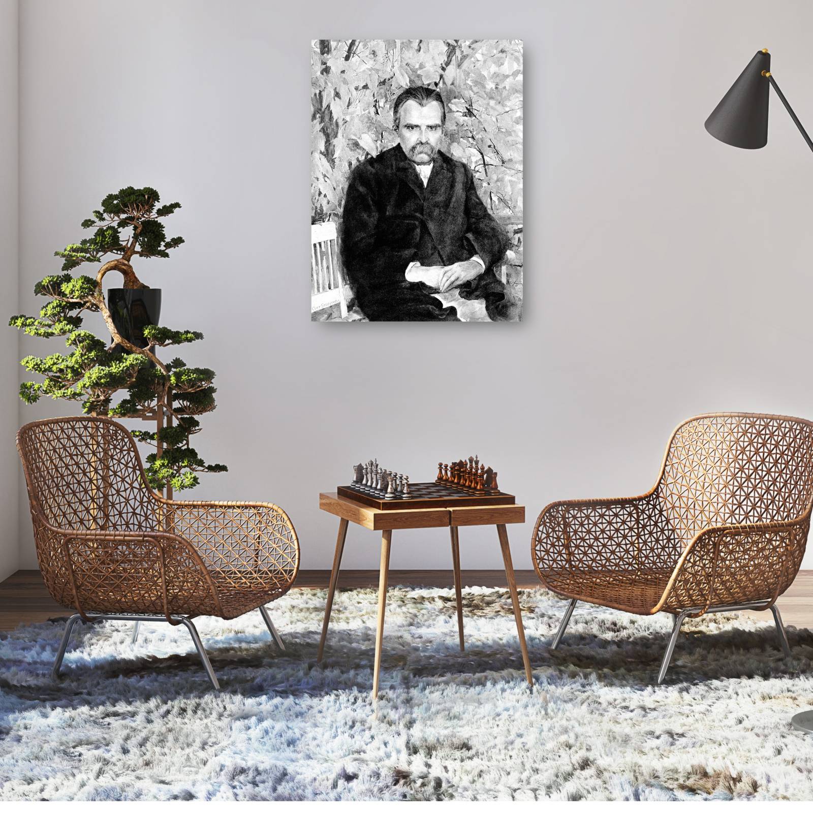 Cuadro Decorativo   filosofo nietzsche 81 cm x 109 cm