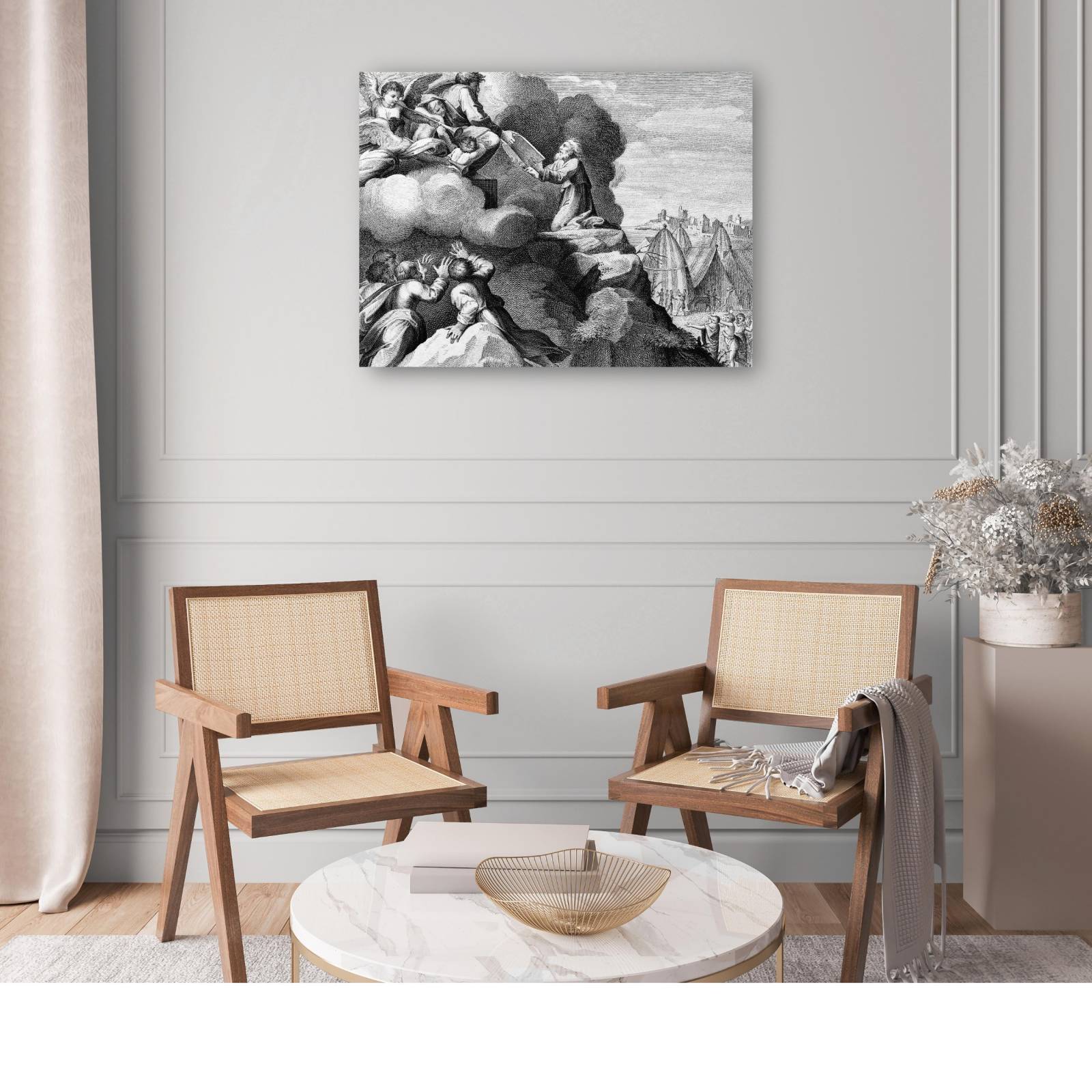 Cuadro Decorativo   Moises 10 Mandamientos 109 cm x 81 cm