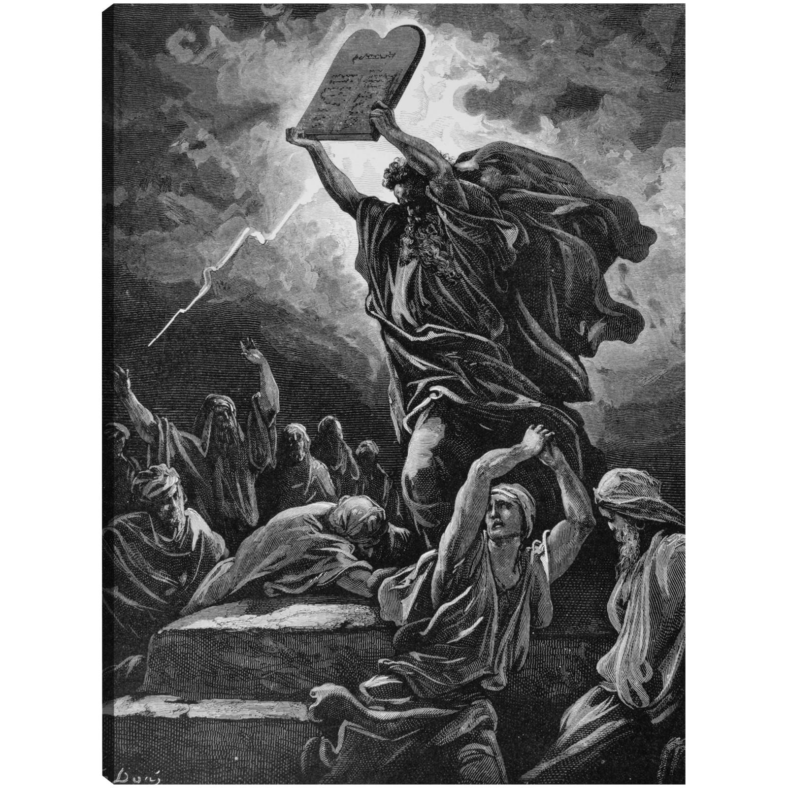 Cuadro Decorativo   Moises rompiendo tabletas 89 cm x 117 cm