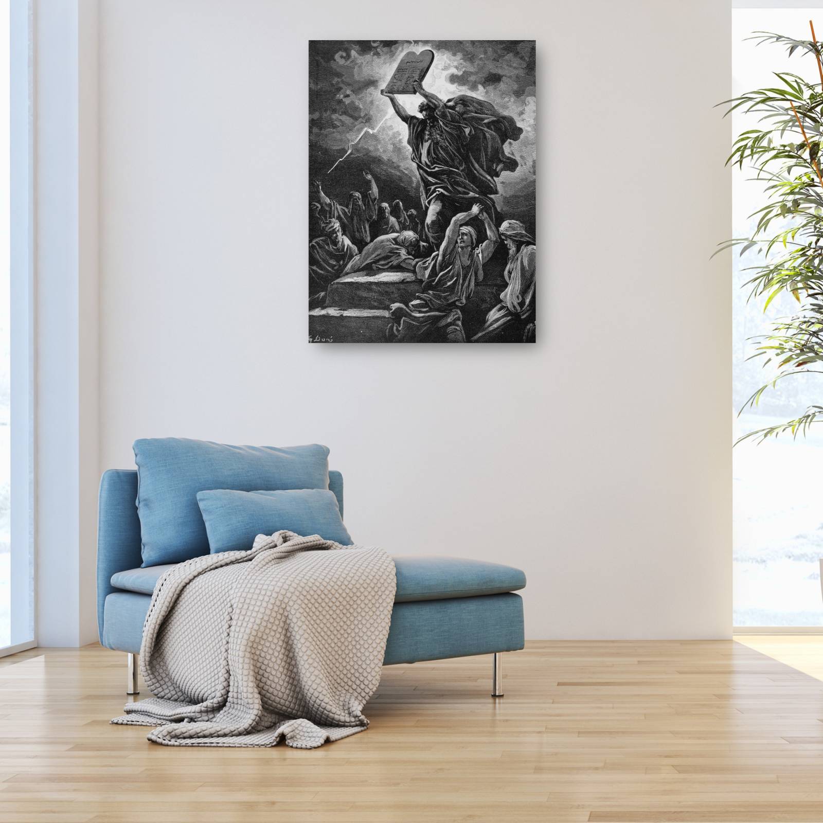 Cuadro Decorativo   Moises rompiendo tabletas 89 cm x 117 cm