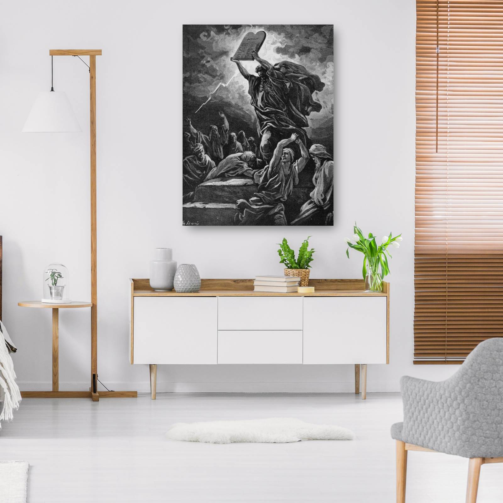 Cuadro Decorativo   Moises rompiendo tabletas 89 cm x 117 cm