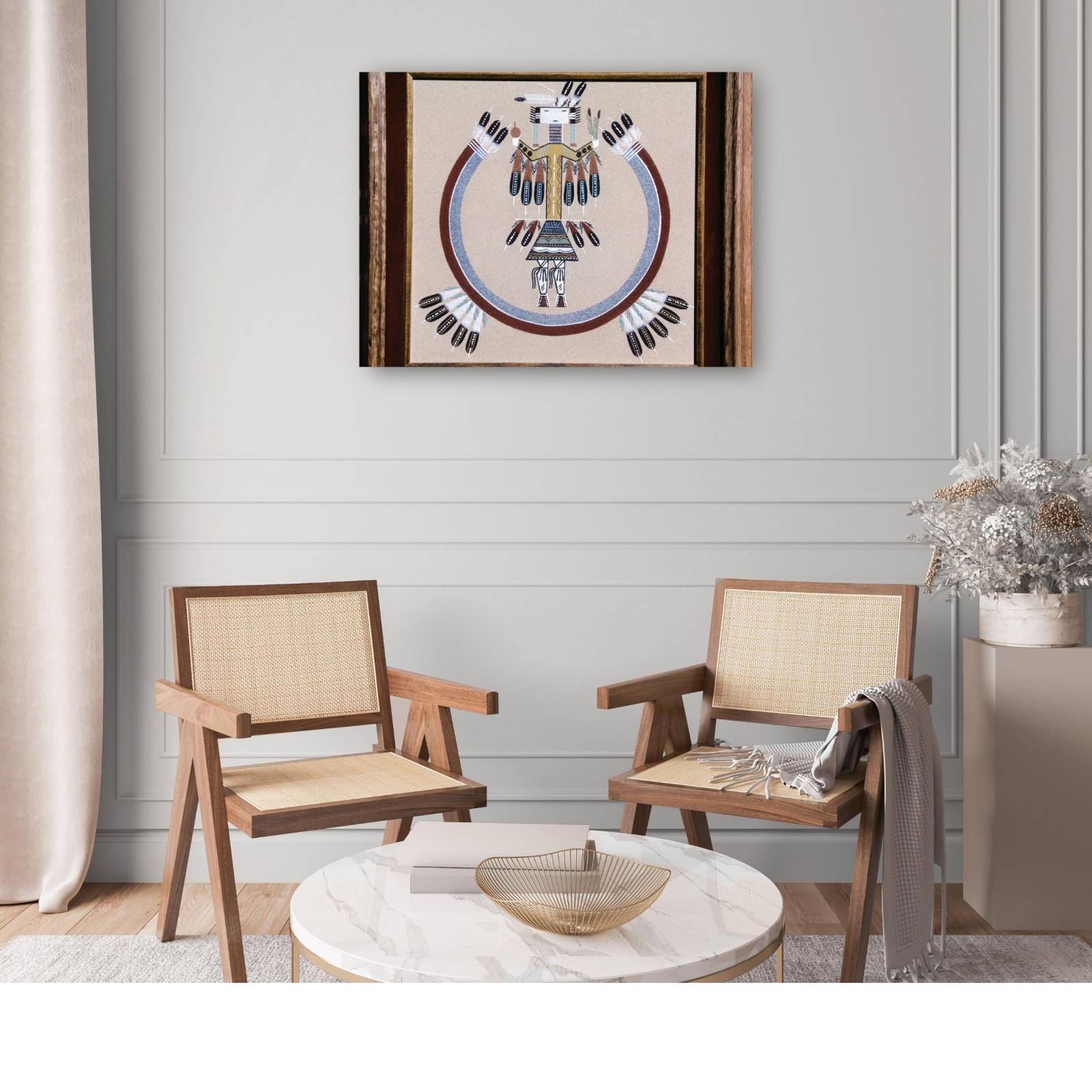 Cuadro Decorativo   Pintura de arena navajo 109 cm x 81 cm