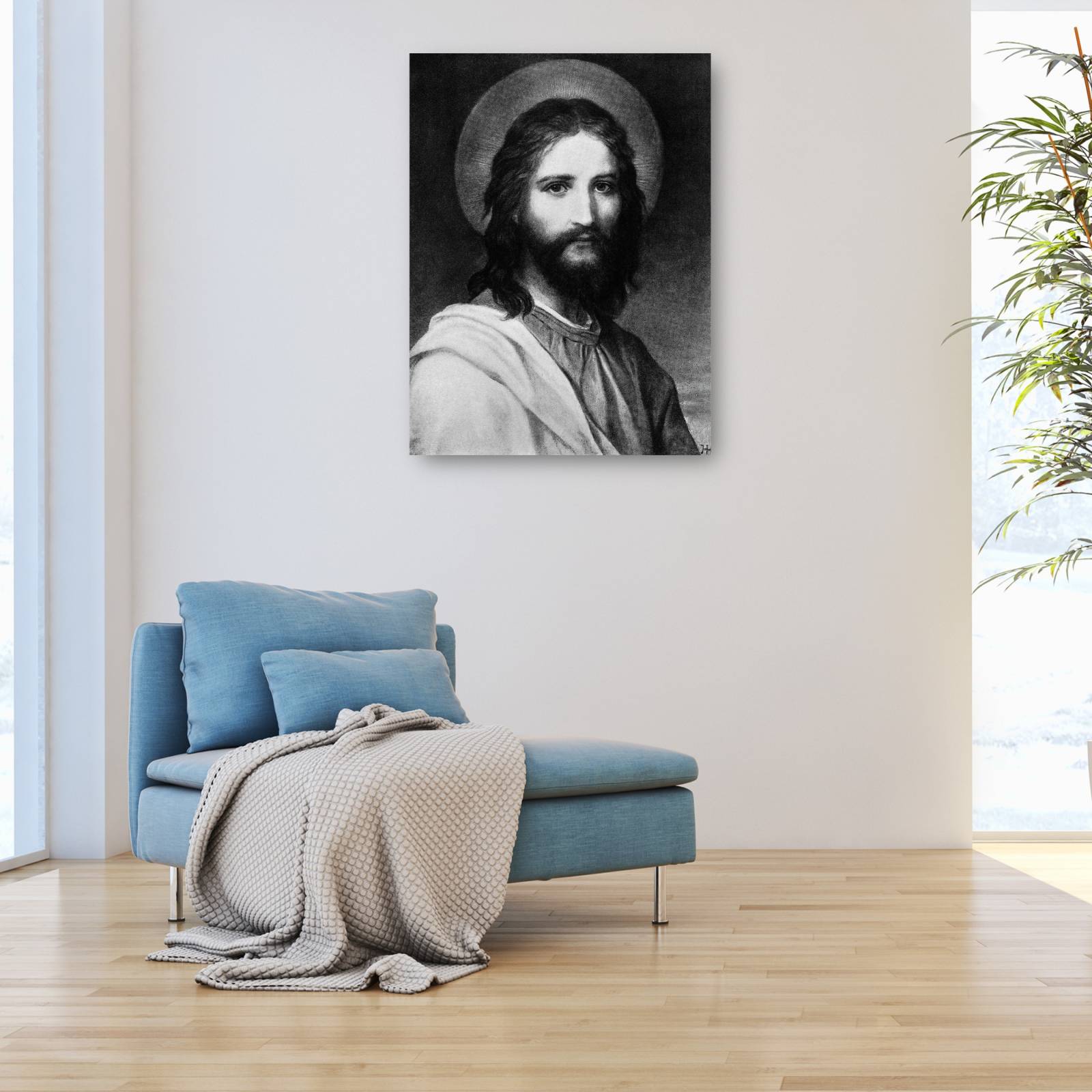 Cuadro Decorativo   Retrato de Jesus Halo 89 cm x 117 cm