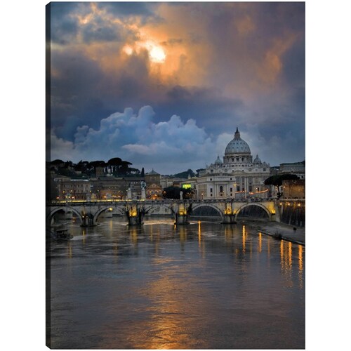 Cuadro Decorativo   Puente sobre el rio Tiber Roma 81 cm x 109 cm