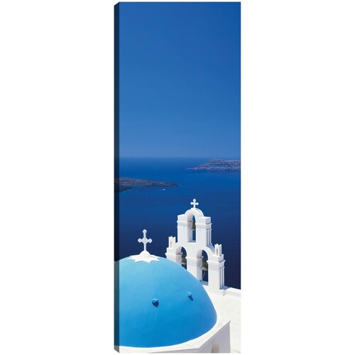 Cuadro Decorativo   Vista de la iglesia de Santorini 46 cm x 127 cm