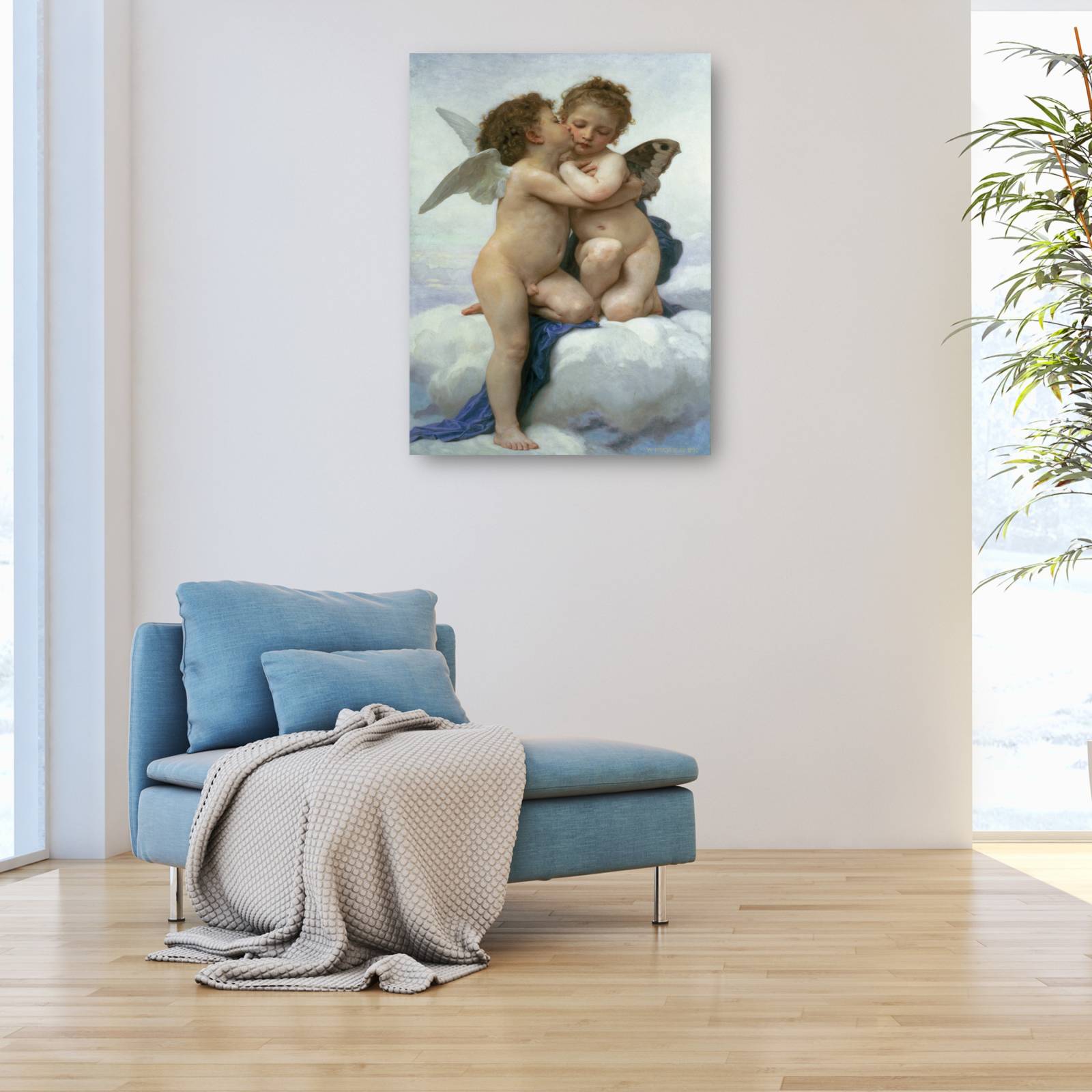 Cuadro Decorativo   Bouguereau primer beso 89 cm x 117 cm