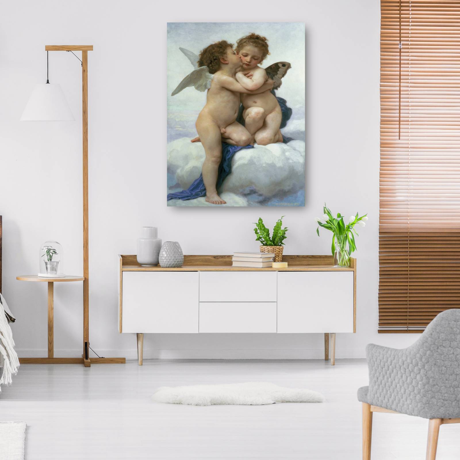 Cuadro Decorativo   Bouguereau primer beso 89 cm x 117 cm