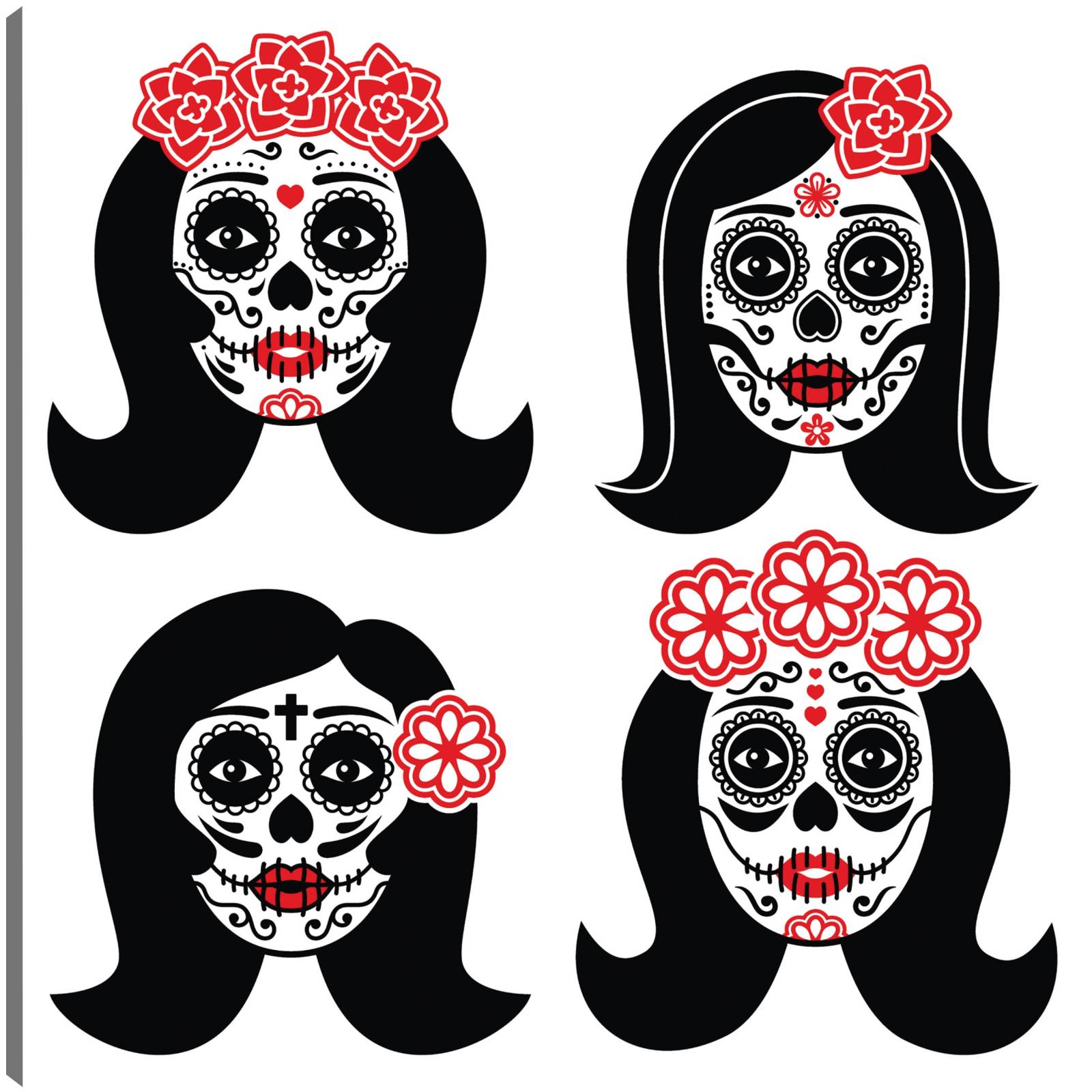 Cuadro Decorativo   Esa chica calaveras de azucar 81 cm x 81 cm