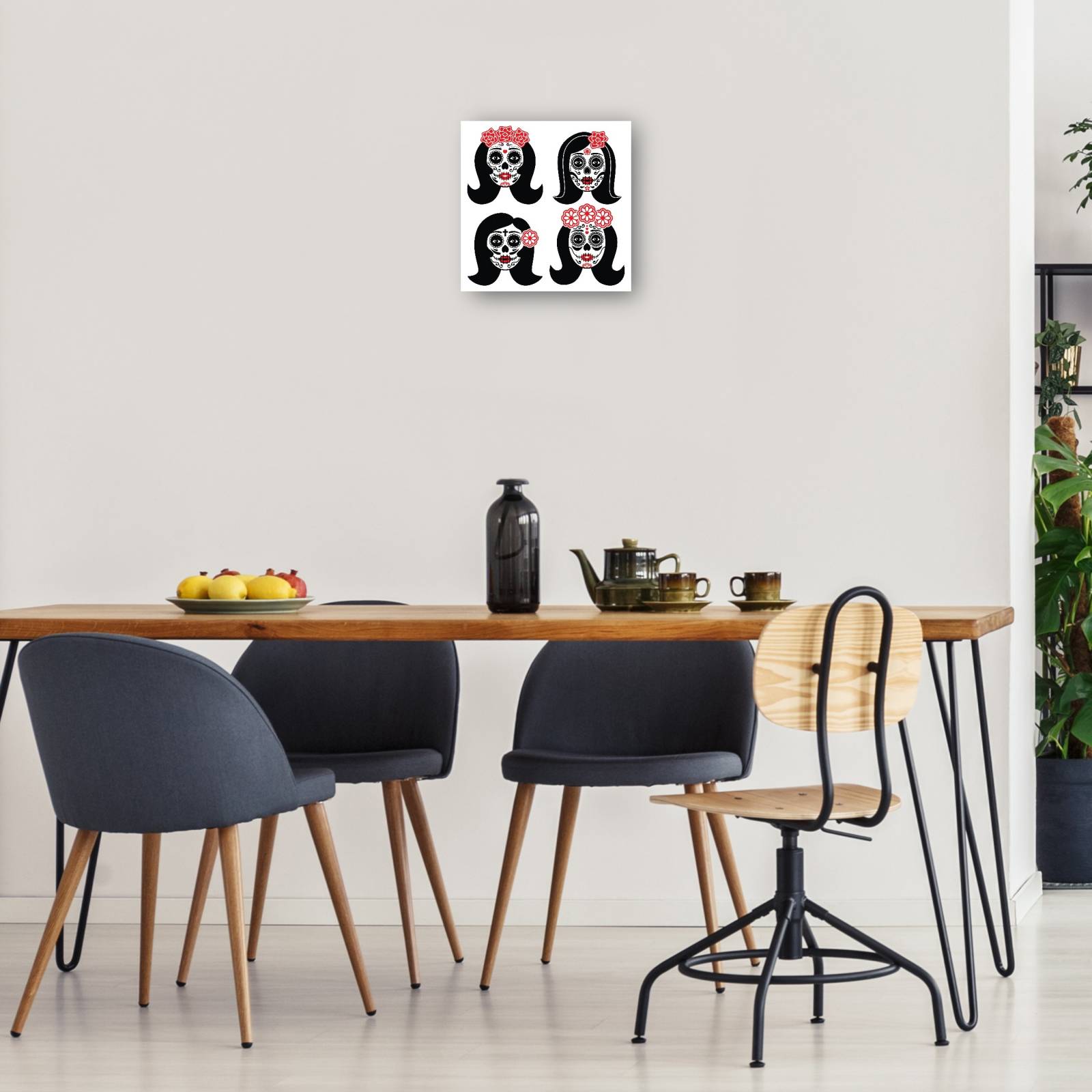 Cuadro Decorativo   Esa chica calaveras de azucar 81 cm x 81 cm