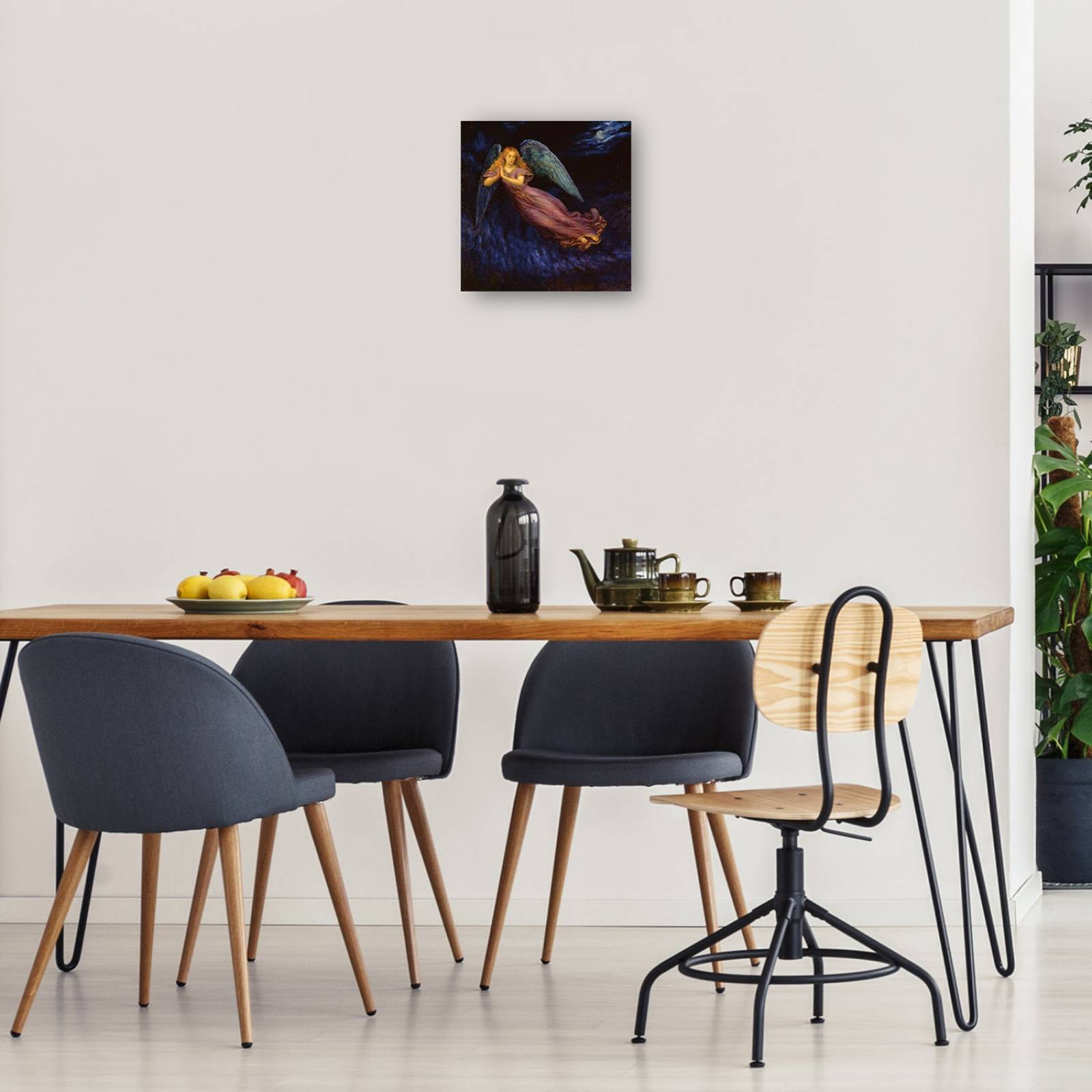 Cuadro Decorativo | Buenas noches ángel | Edgar Jerins | 122X122 Cm | Arte Religión | Impresión en Lienzo | Fine Art TJ