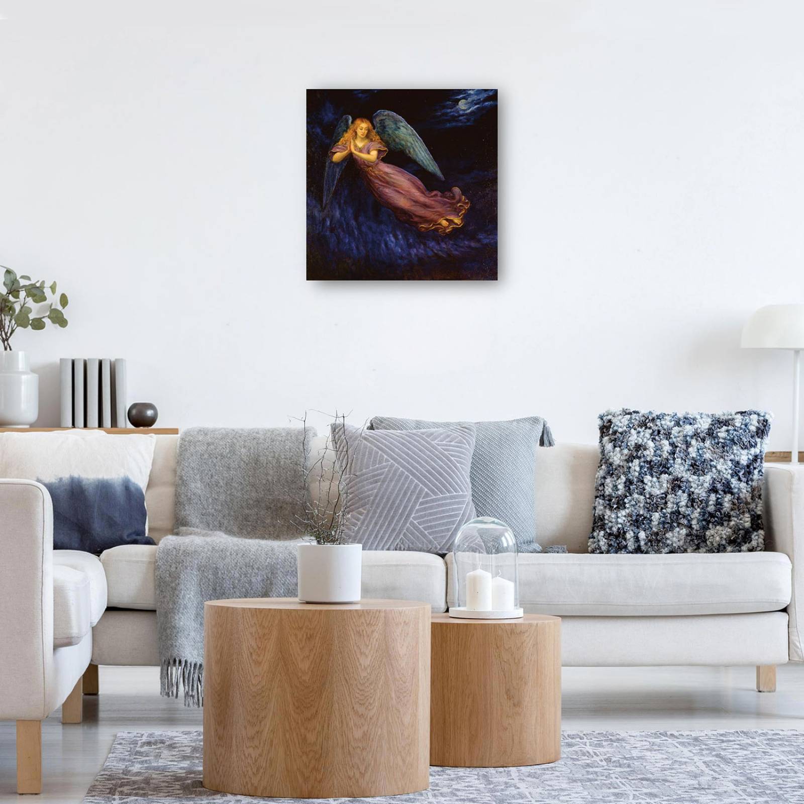 Cuadro Decorativo | Buenas noches ángel | Edgar Jerins | 122X122 Cm | Arte Religión | Impresión en Lienzo | Fine Art TJ