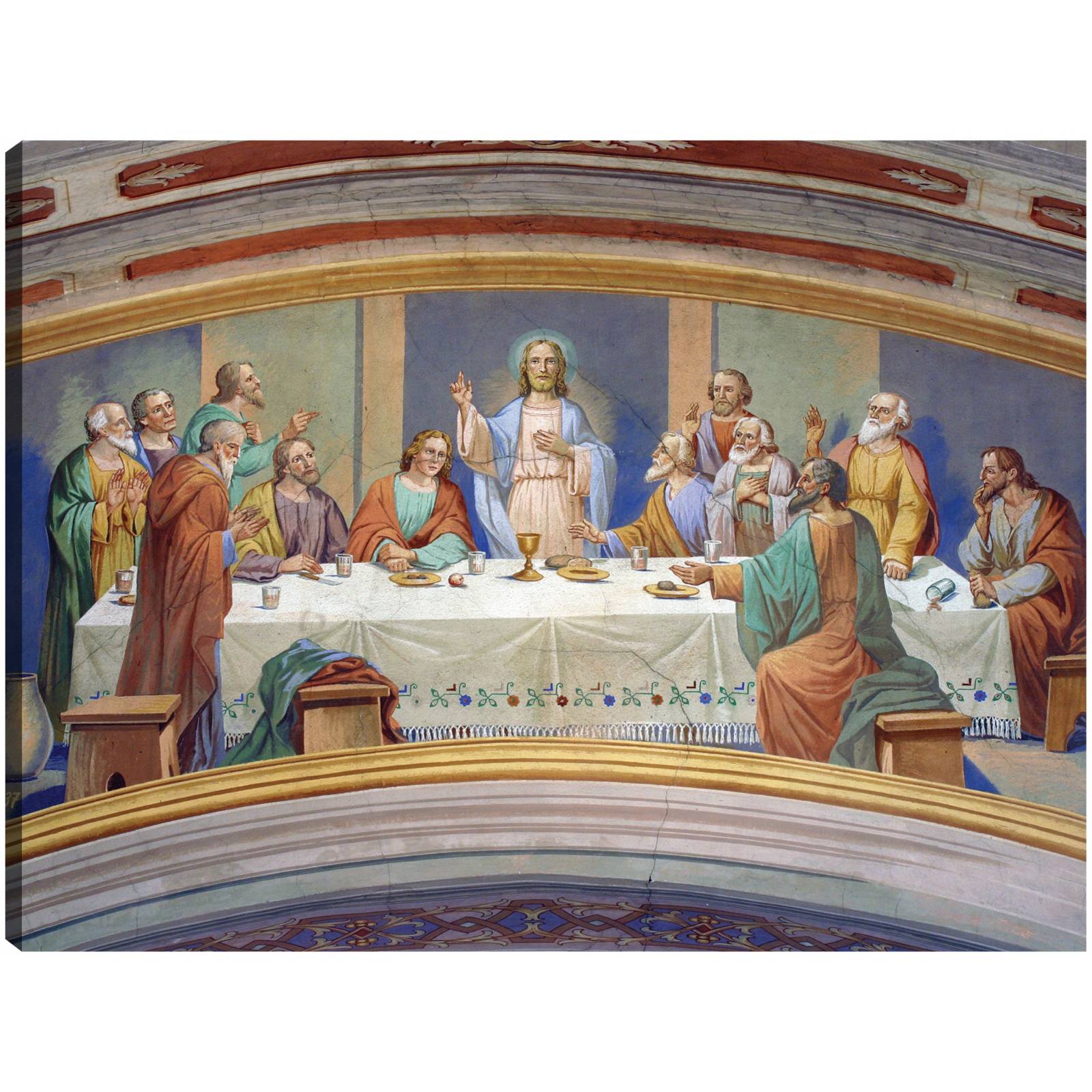 Cuadro Decorativo   Fresco de la iglesia de la ultima cena 109 cm x 81 cm