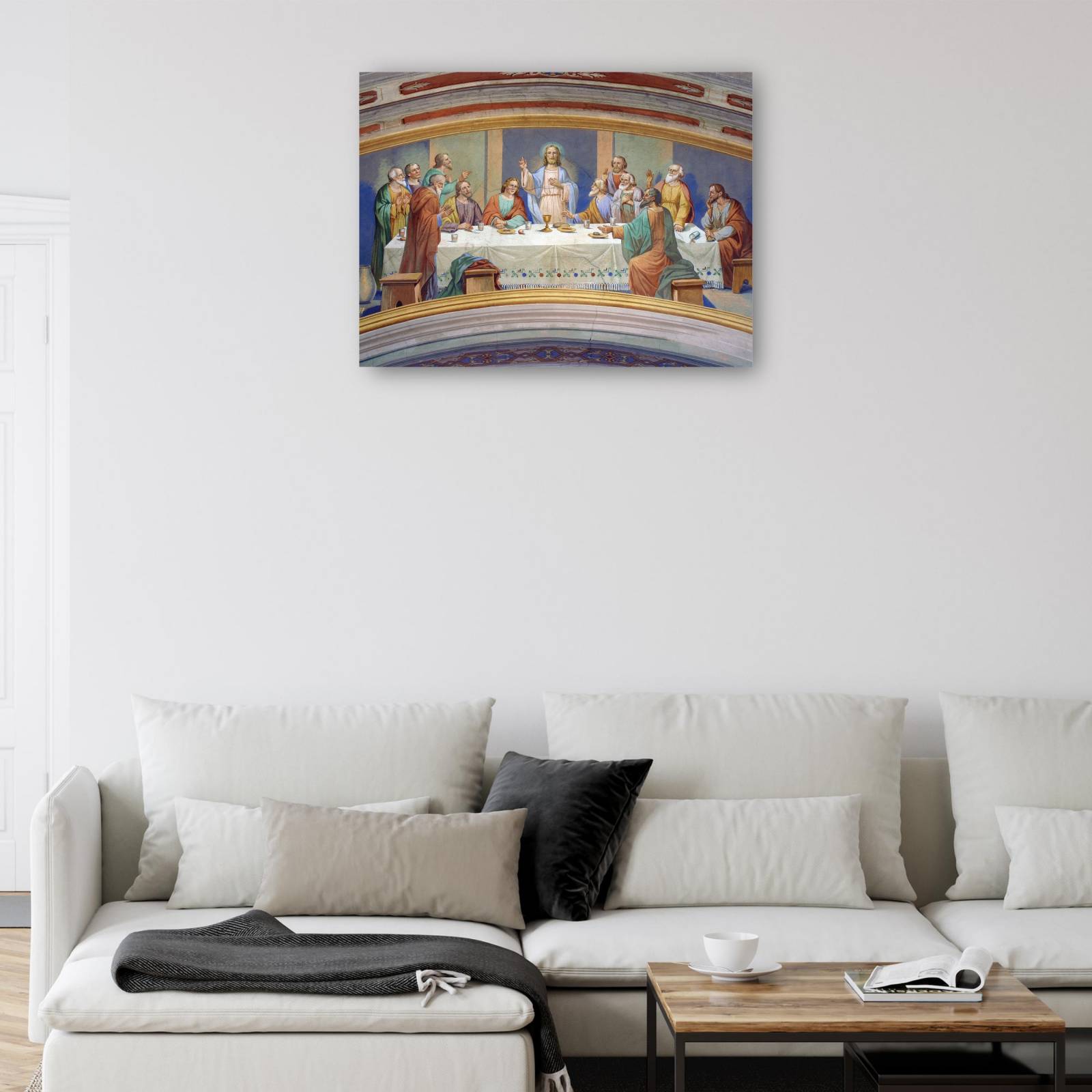 Cuadro Decorativo   Fresco de la iglesia de la ultima cena 109 cm x 81 cm