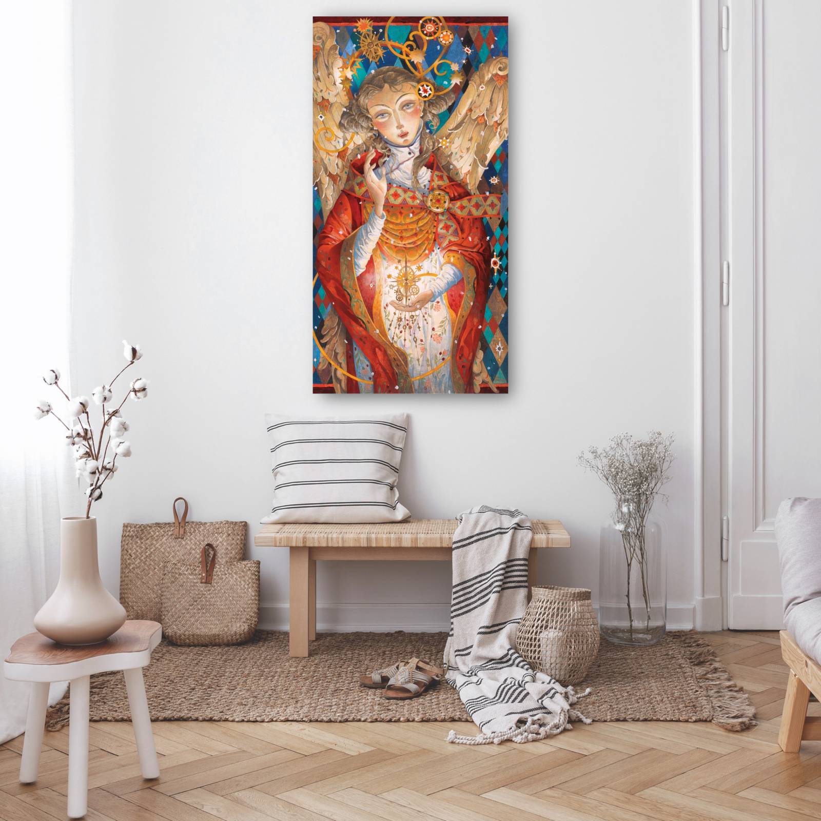 Cuadro Decorativo   angel de invierno 66 cm x 127 cm