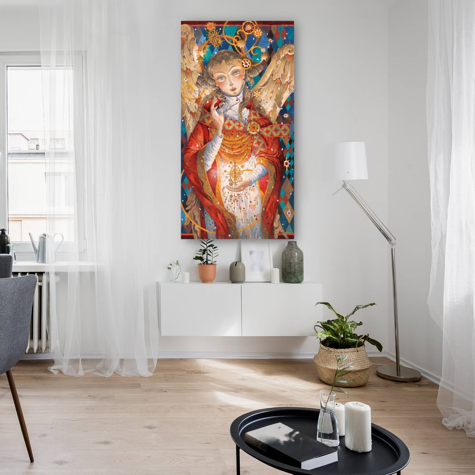 Cuadro Decorativo   angel de invierno 66 cm x 127 cm