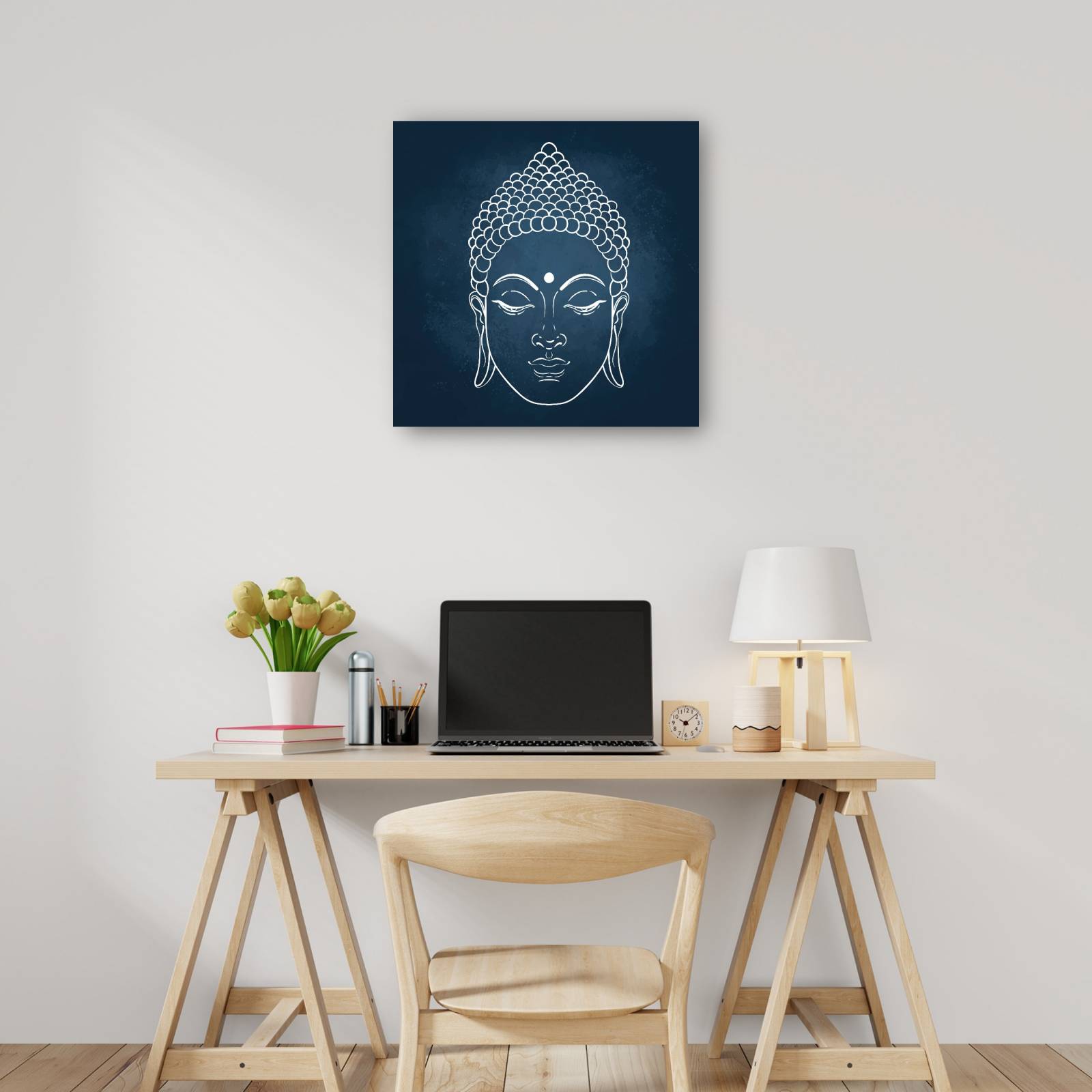 Cuadro Decorativo   Buda azul profundo 56 cm x 56 cm