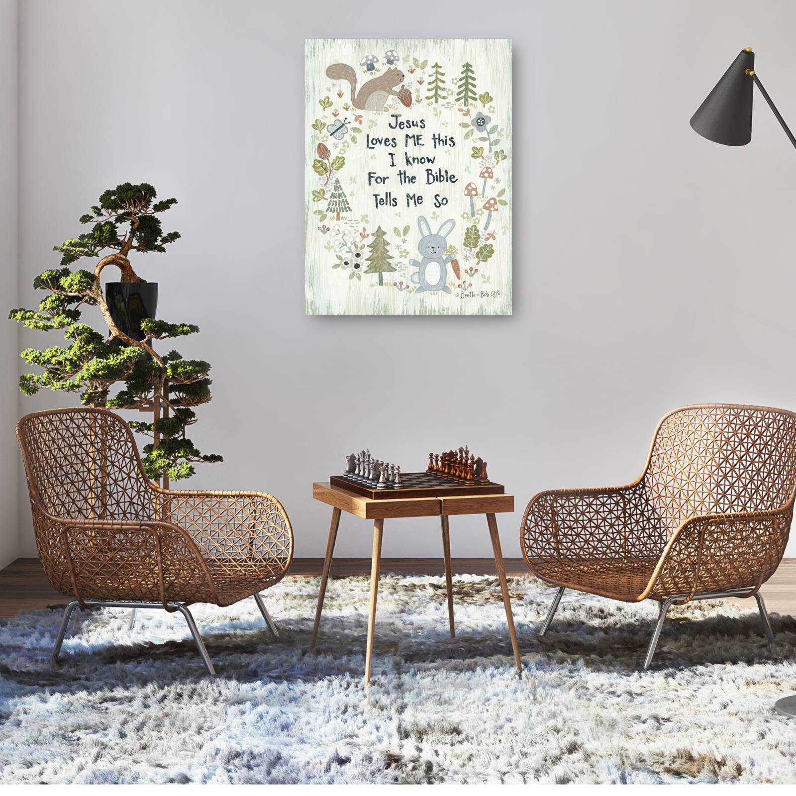 Cuadro Decorativo Jesus me ama Woodland