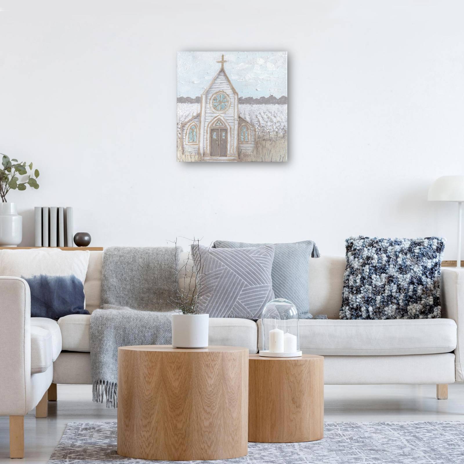 Cuadro Decorativo Granja Bosquejo Iglesia