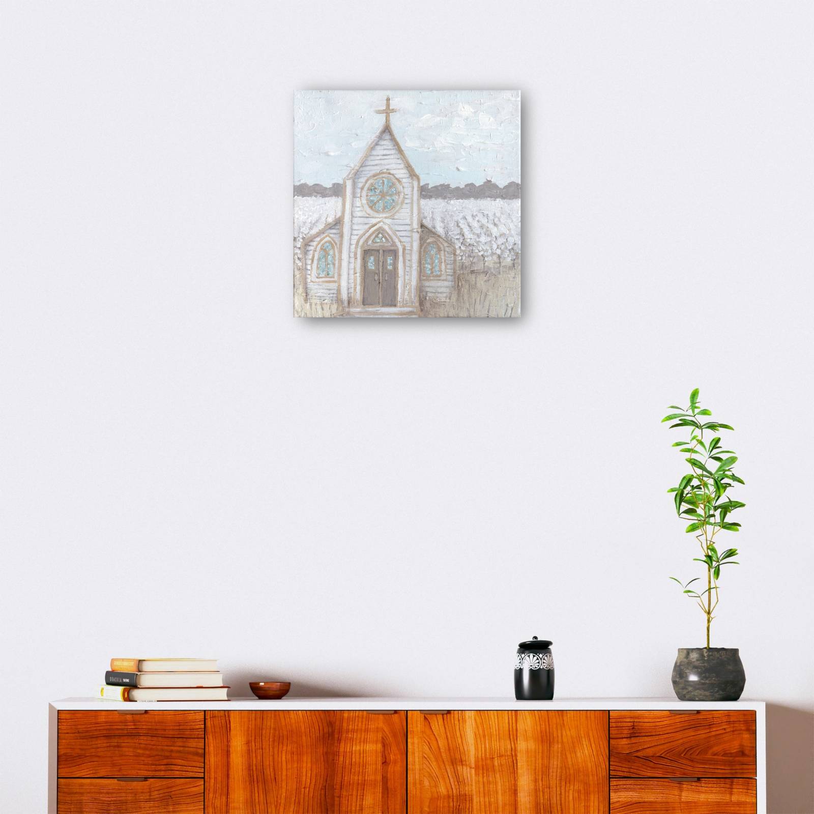 Cuadro Decorativo Granja Bosquejo Iglesia