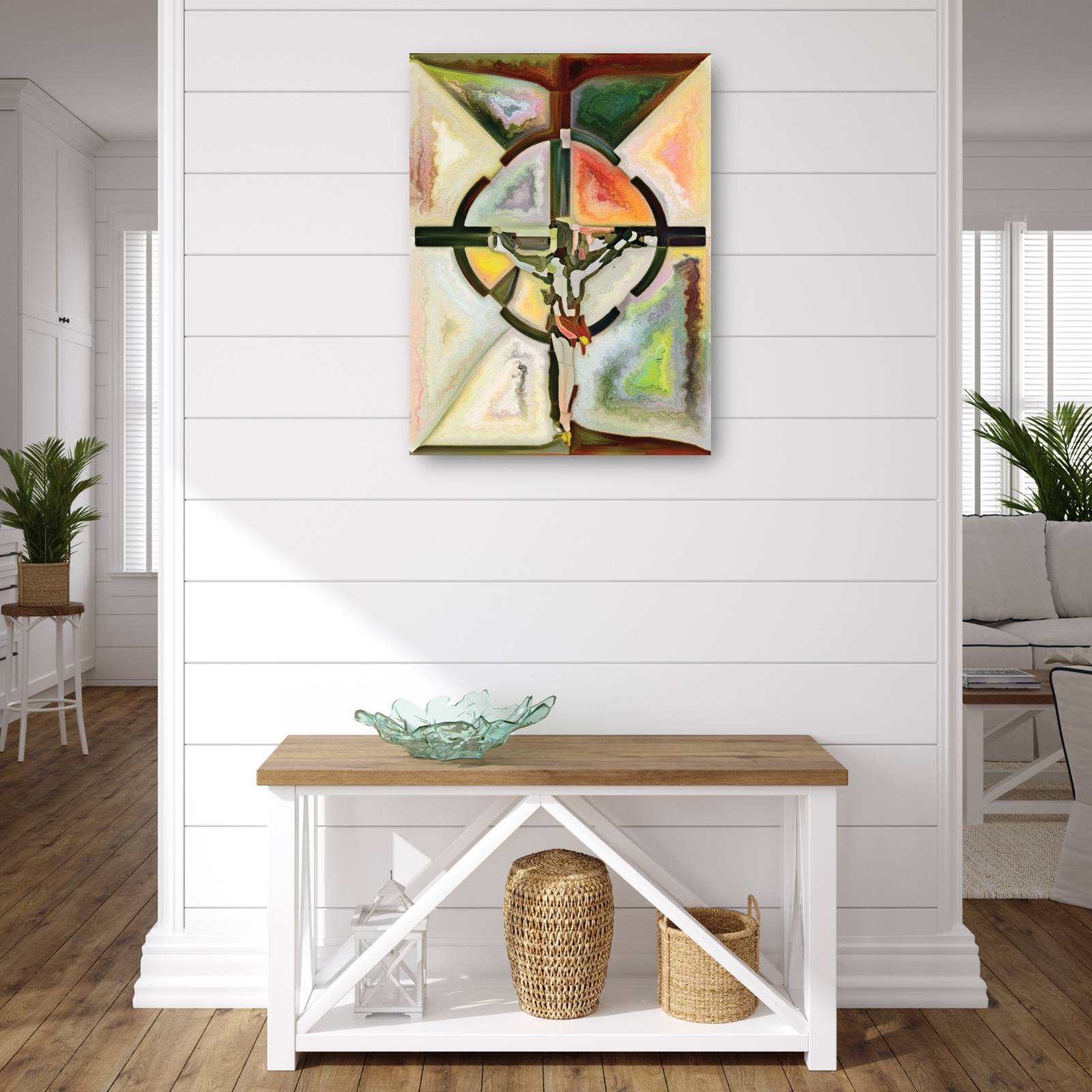 Cuadro Decorativo Cruz espiritual de vidrieras