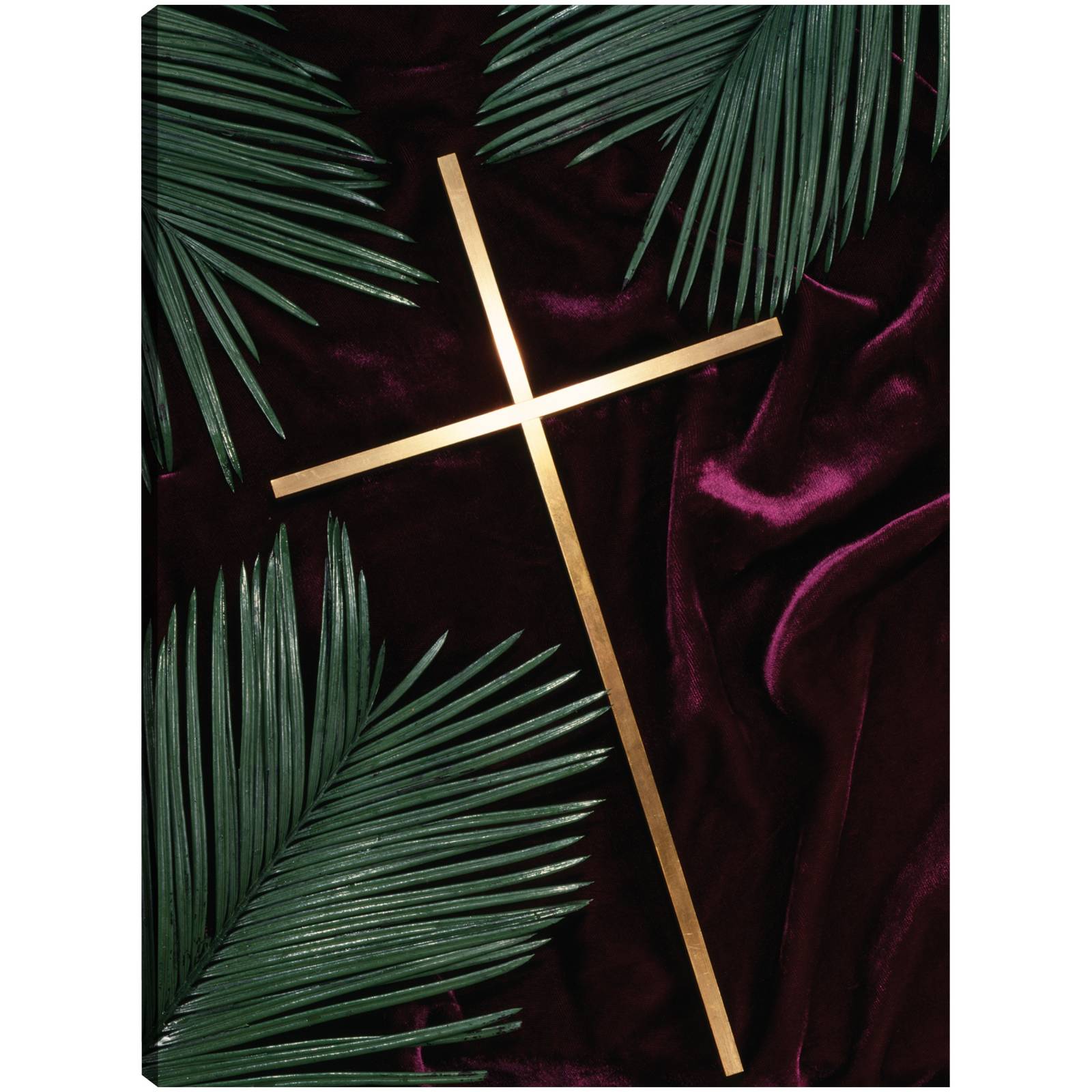 Cuadro Decorativo Hojas de palma cruzadas de oro