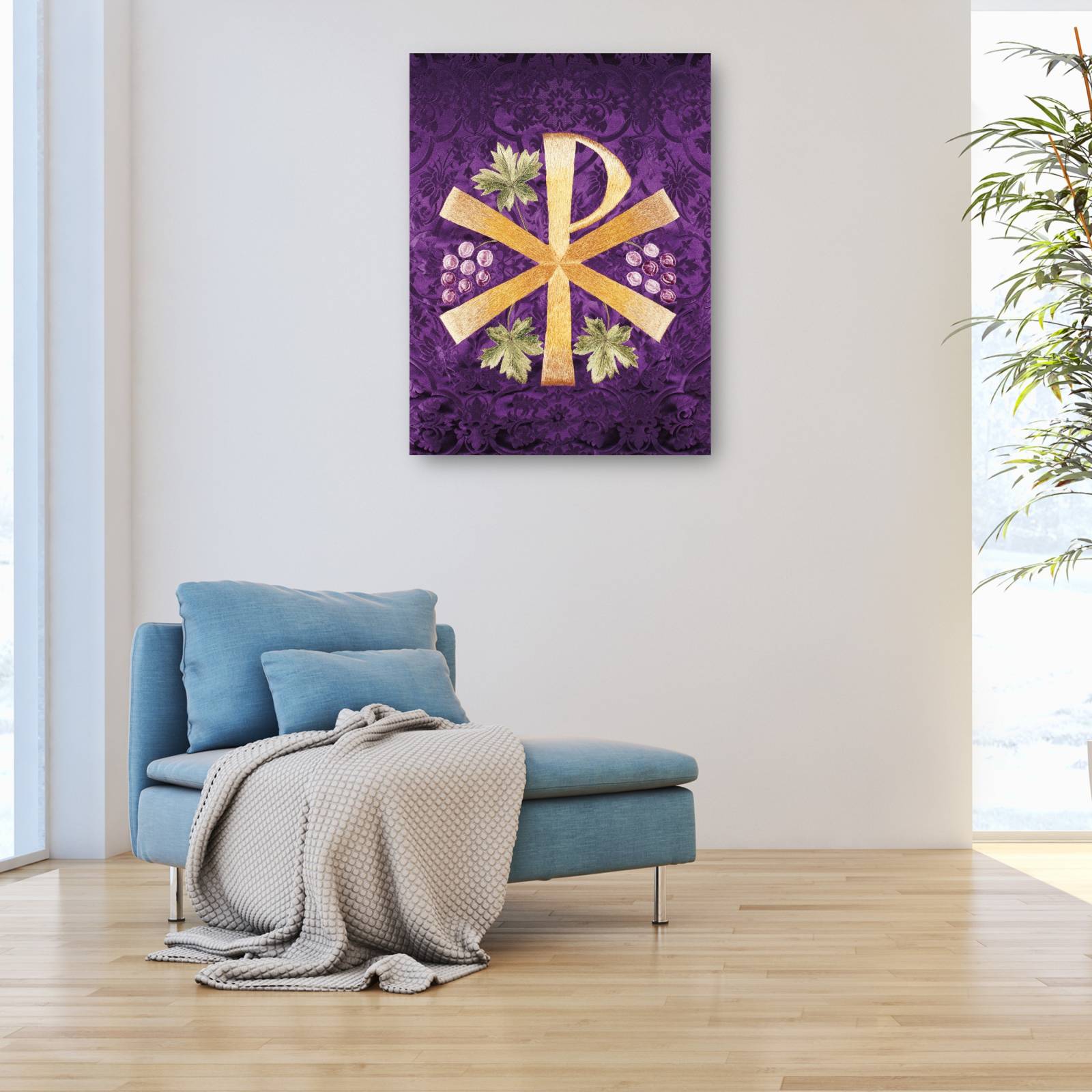 Cuadro Decorativo Cruz de oro de Chi Rho