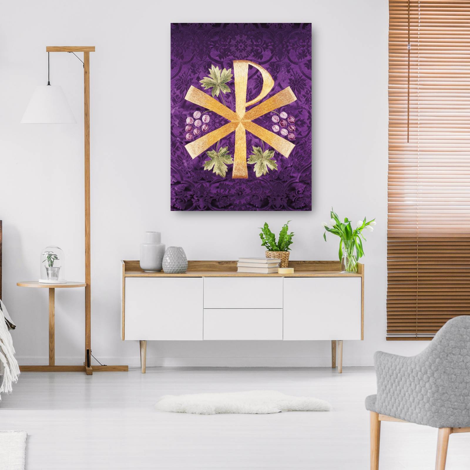 Cuadro Decorativo Cruz de oro de Chi Rho