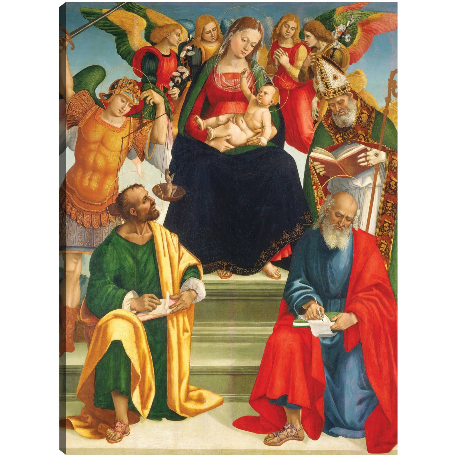 Cuadro Decorativo Madonna y el nino con santos y angeles